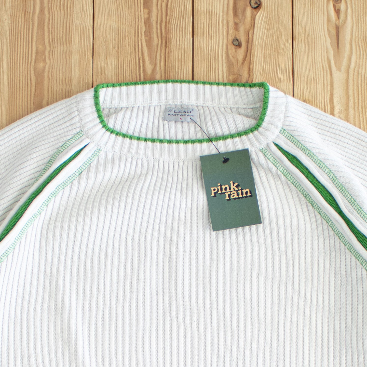 (L/XL) Lead Knitwear Vintage Sweater White