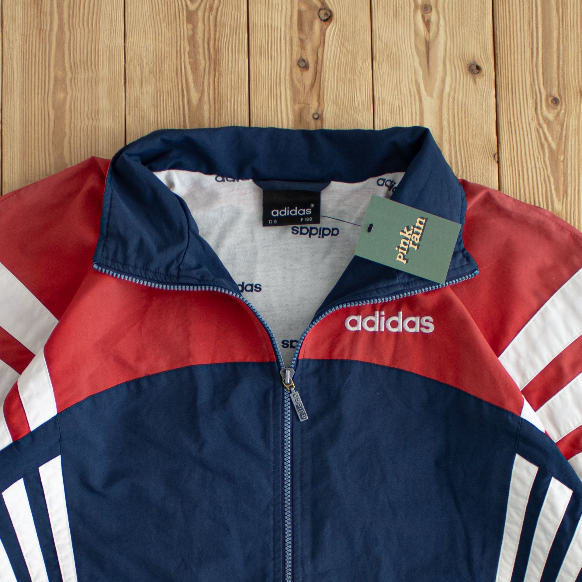 (XL) Adidas Vintage Embroidered Jacket Blue