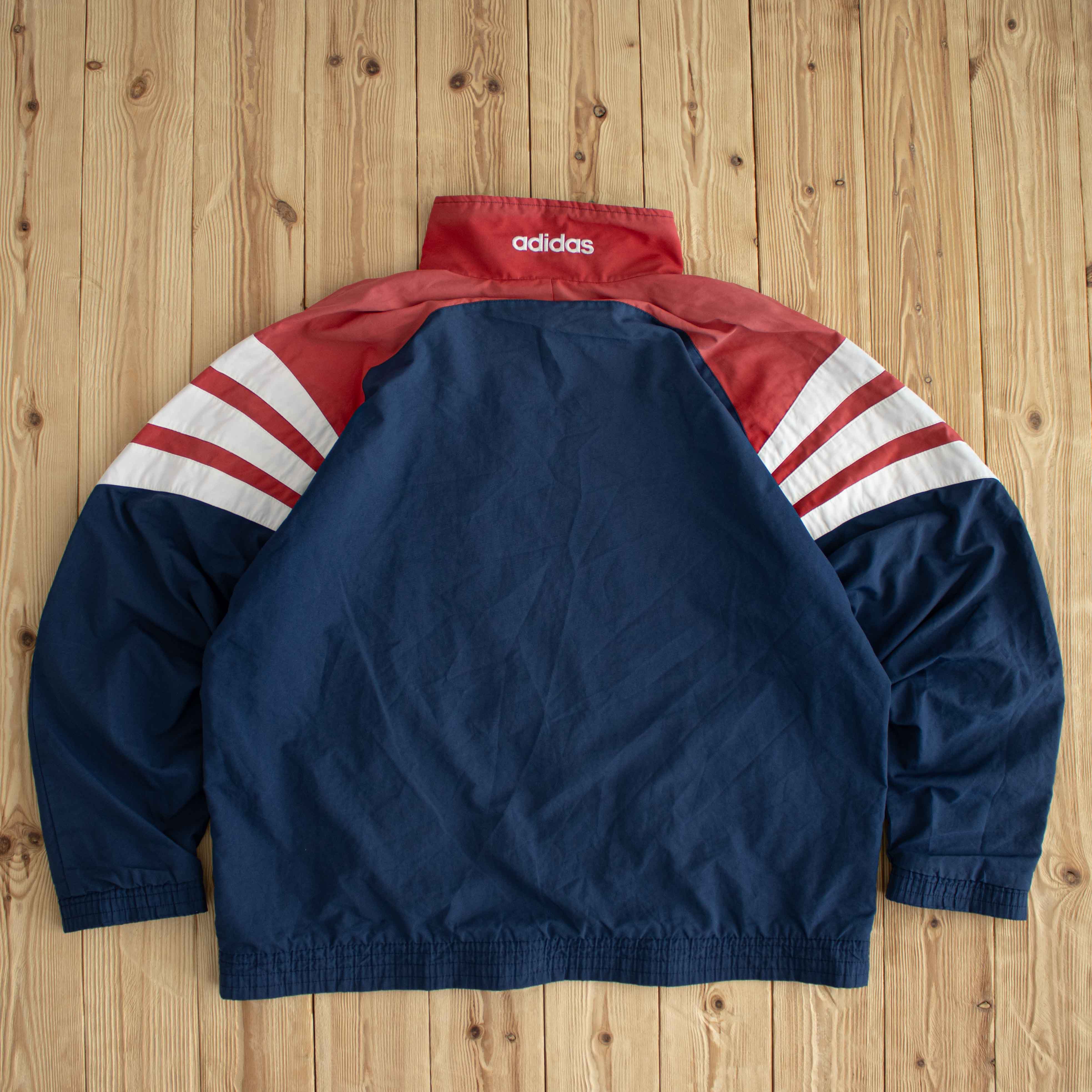 (XL) Adidas Vintage Embroidered Jacket Blue