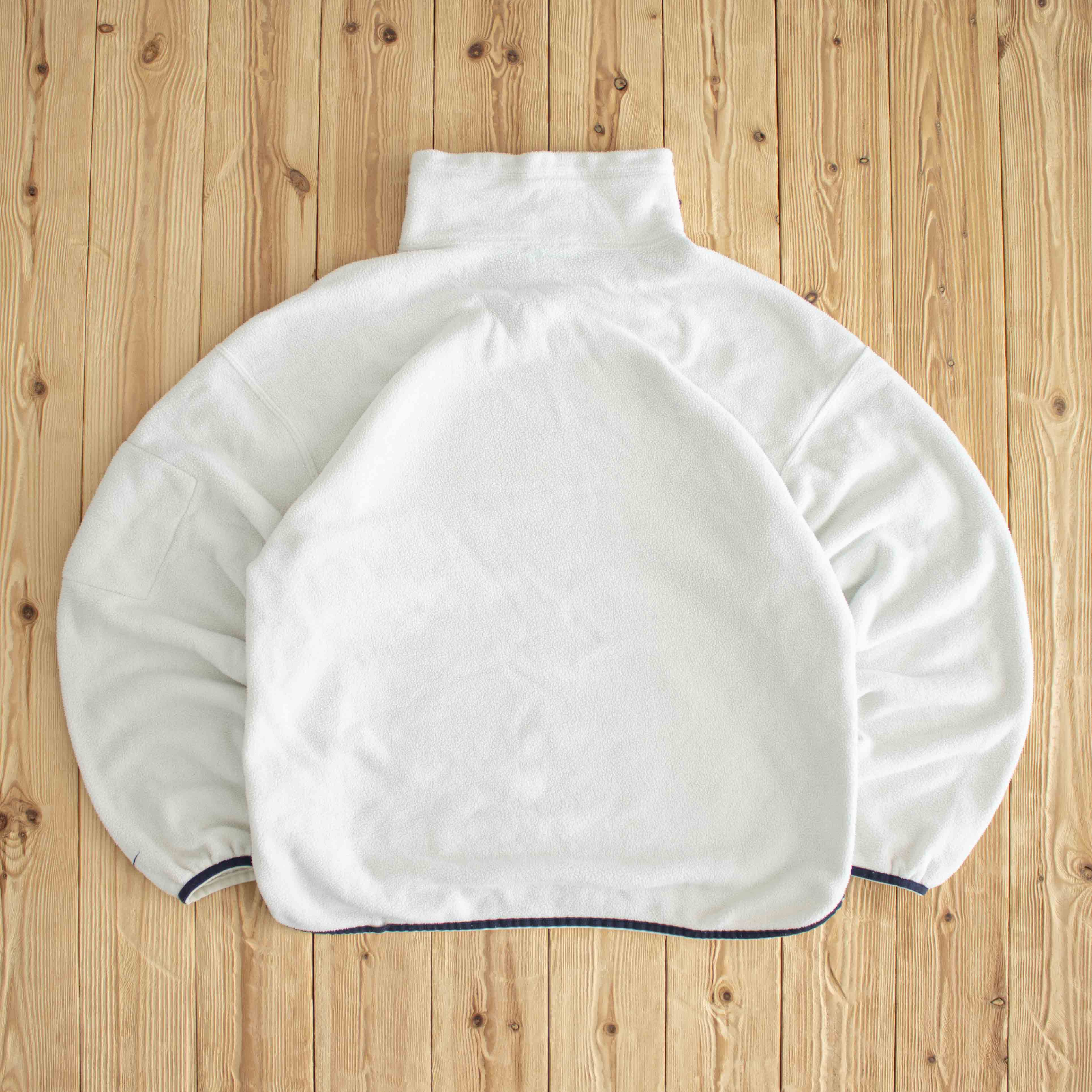 (L) Nike Spell Out Vintage Embroidered Fleece Quarter-Zip White
