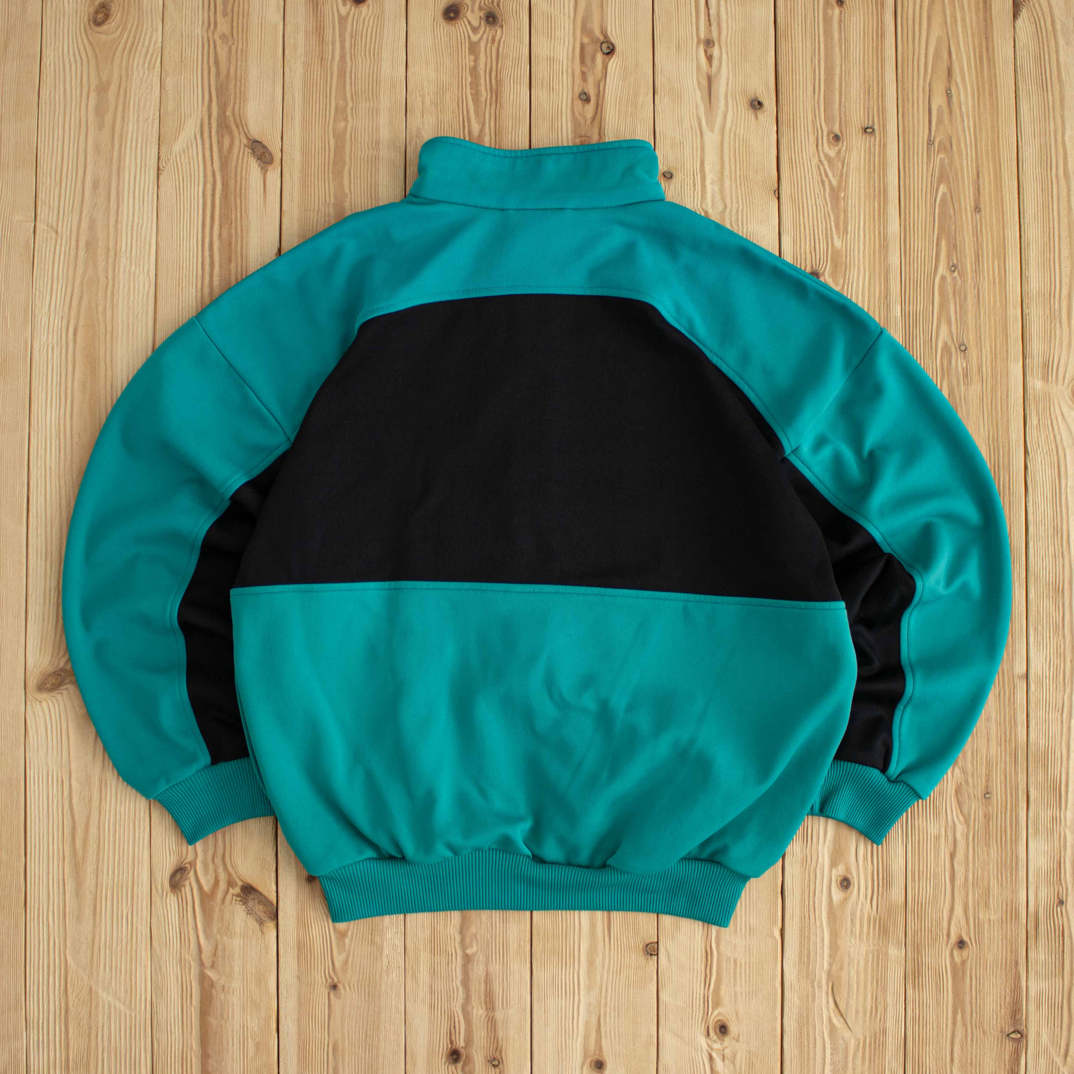 (M) Adidas Vintage Embroidered Full-Zip Sweatshirt Blue