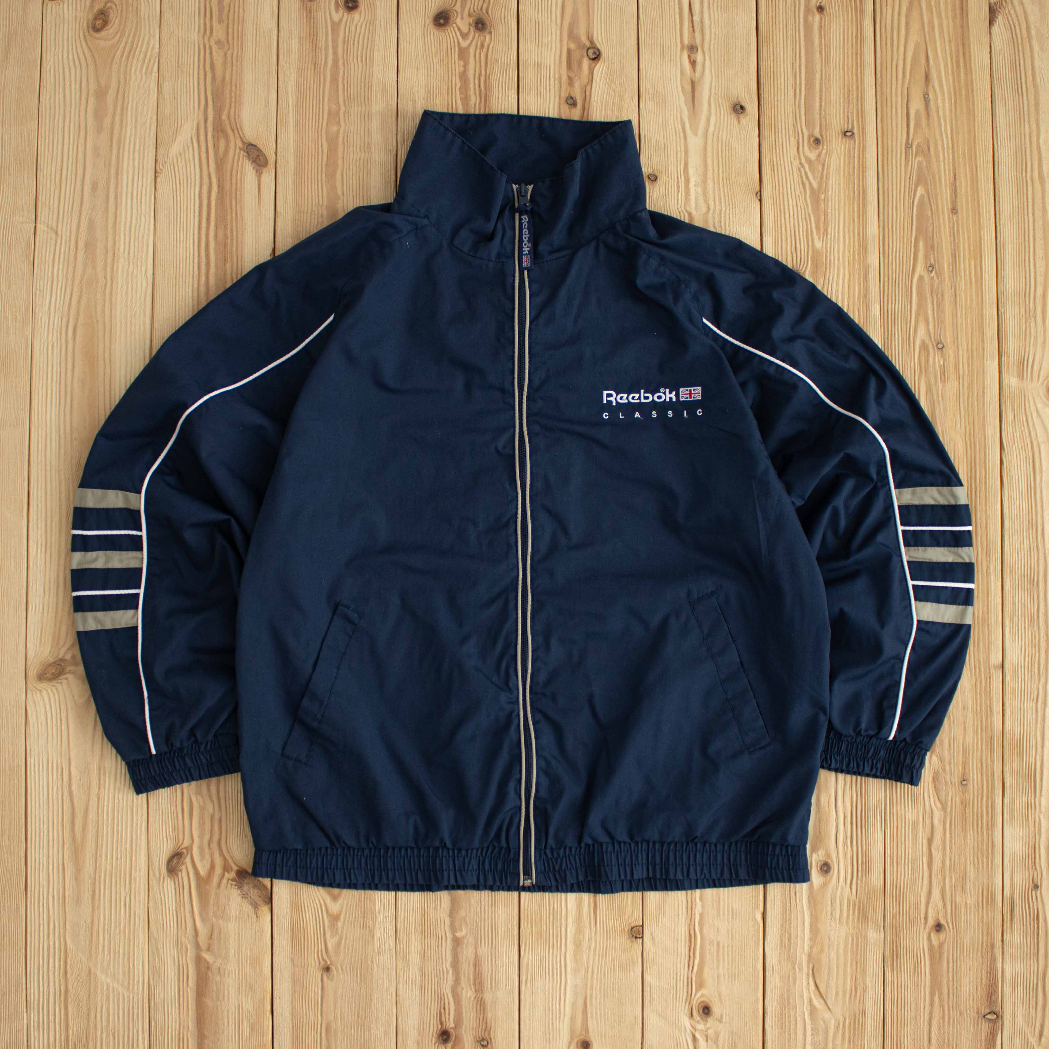 (S) Reebok Classic Vintage Embroidered Jacket Blue