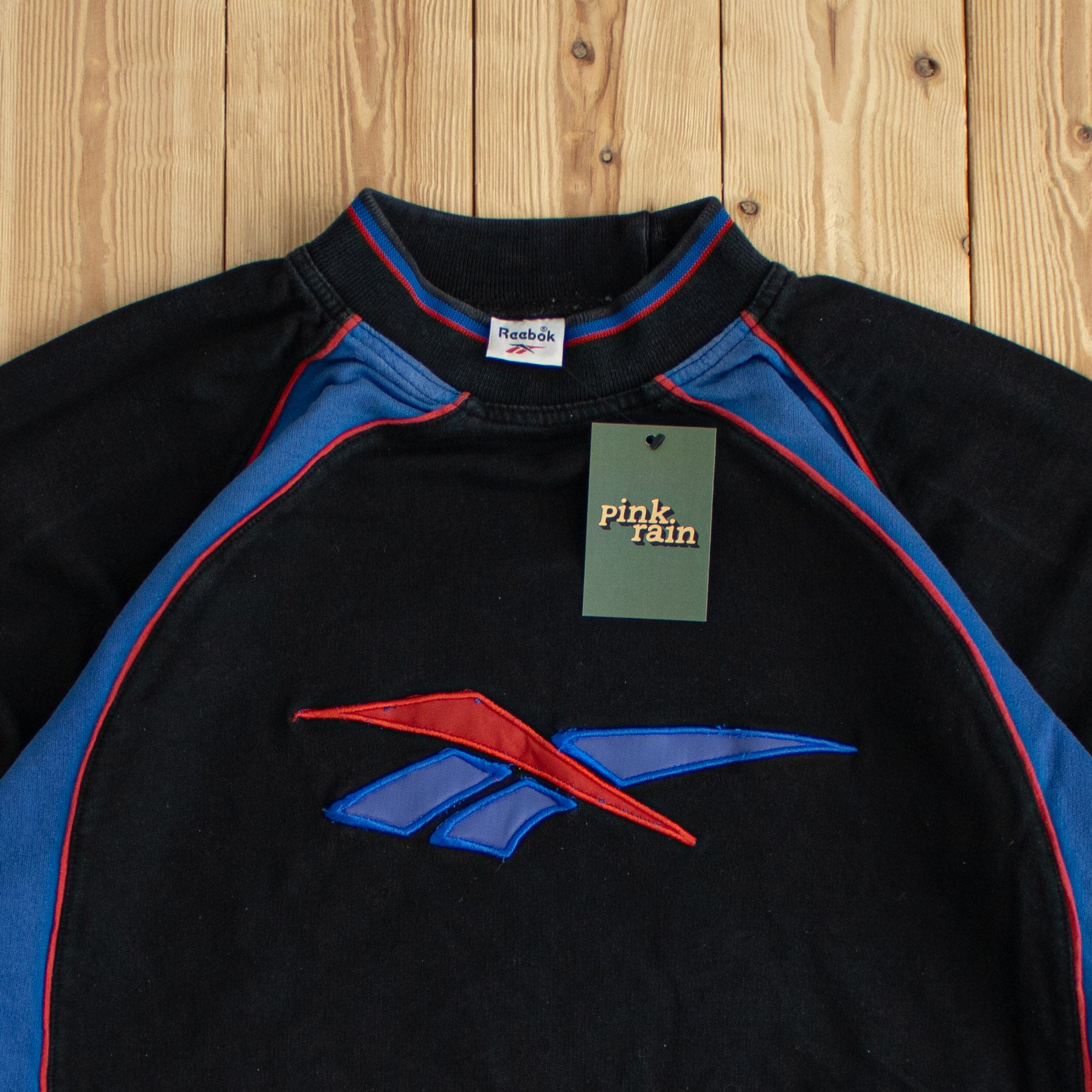 (M) Reebok Logo Vintage Embroidered Sweatshirt Black