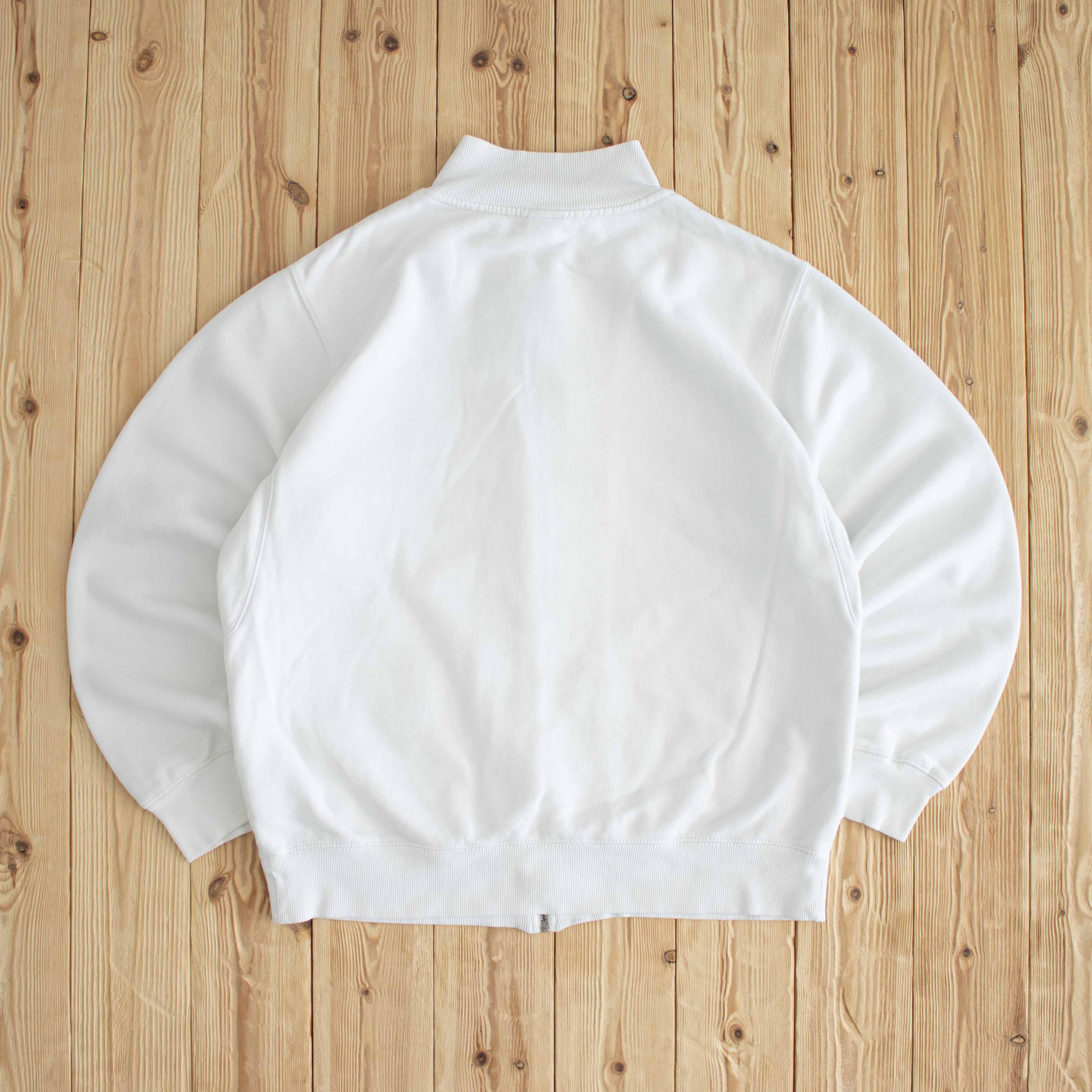 (L) Nike Vintage Essential Embroidered Full-Zip Sweatshirt White