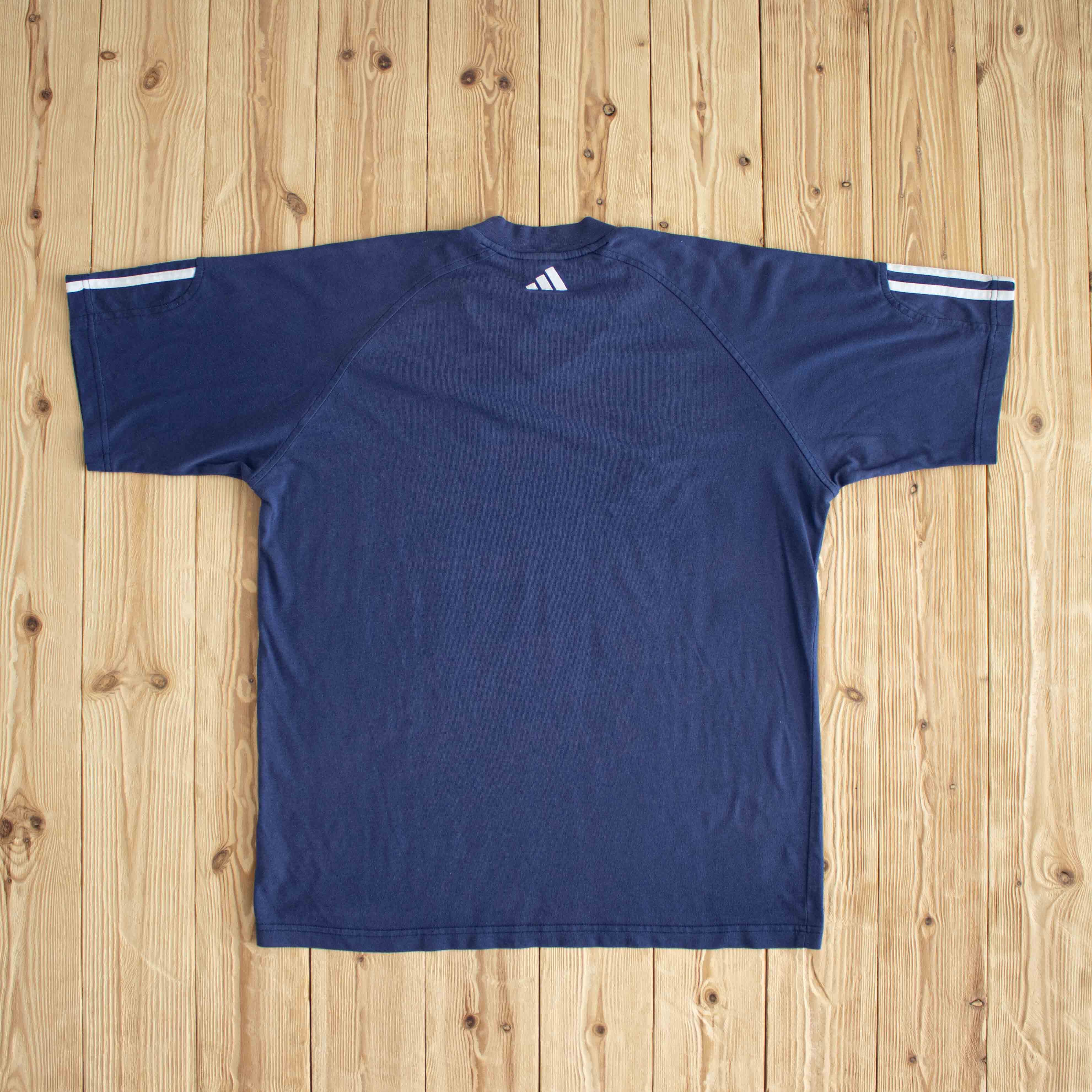 (M/L) Adidas Vintage Essential Embroidered T-Shirt Blue