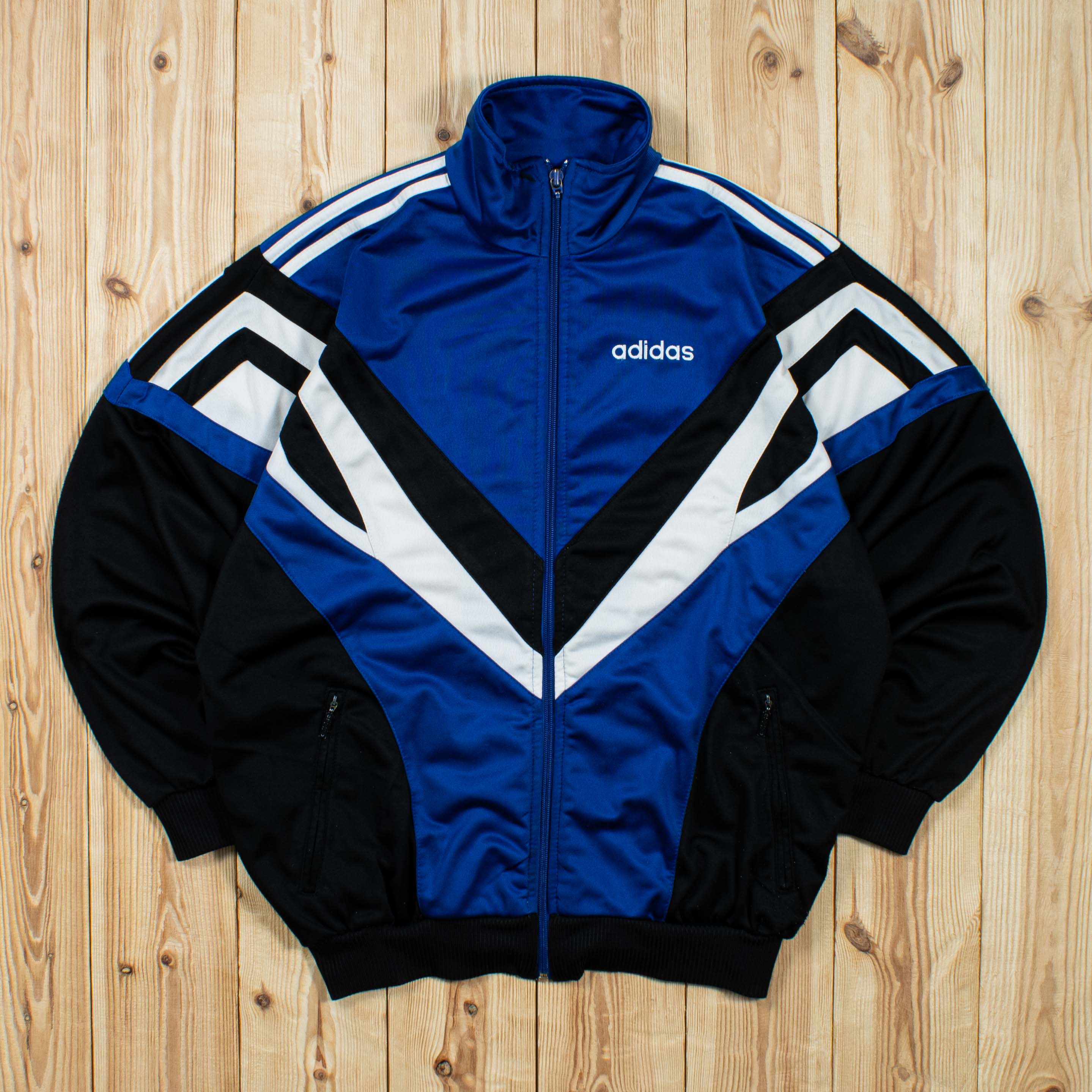 (S) Vintage Adidas Embroidered Full-Zip Sweatshirt