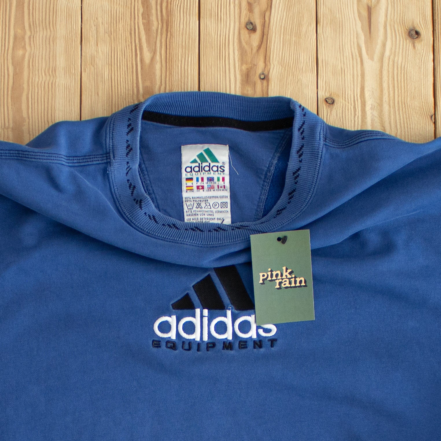 (M) Adidas Equipment Vintage Embroidered Sweatshirt Blue