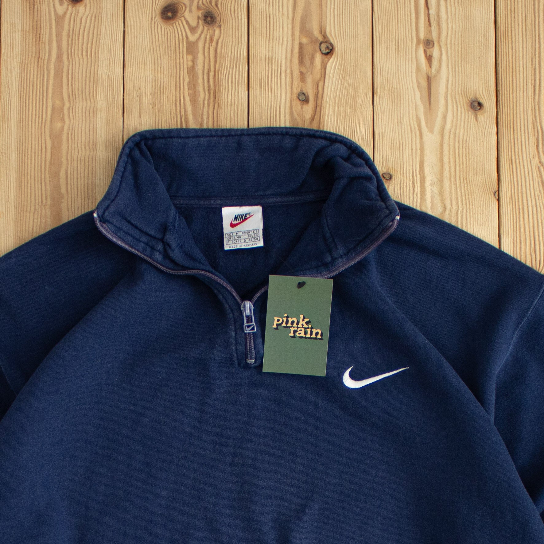 (M) Nike Vintage Essential Embroidered Quarter-Zip Blue