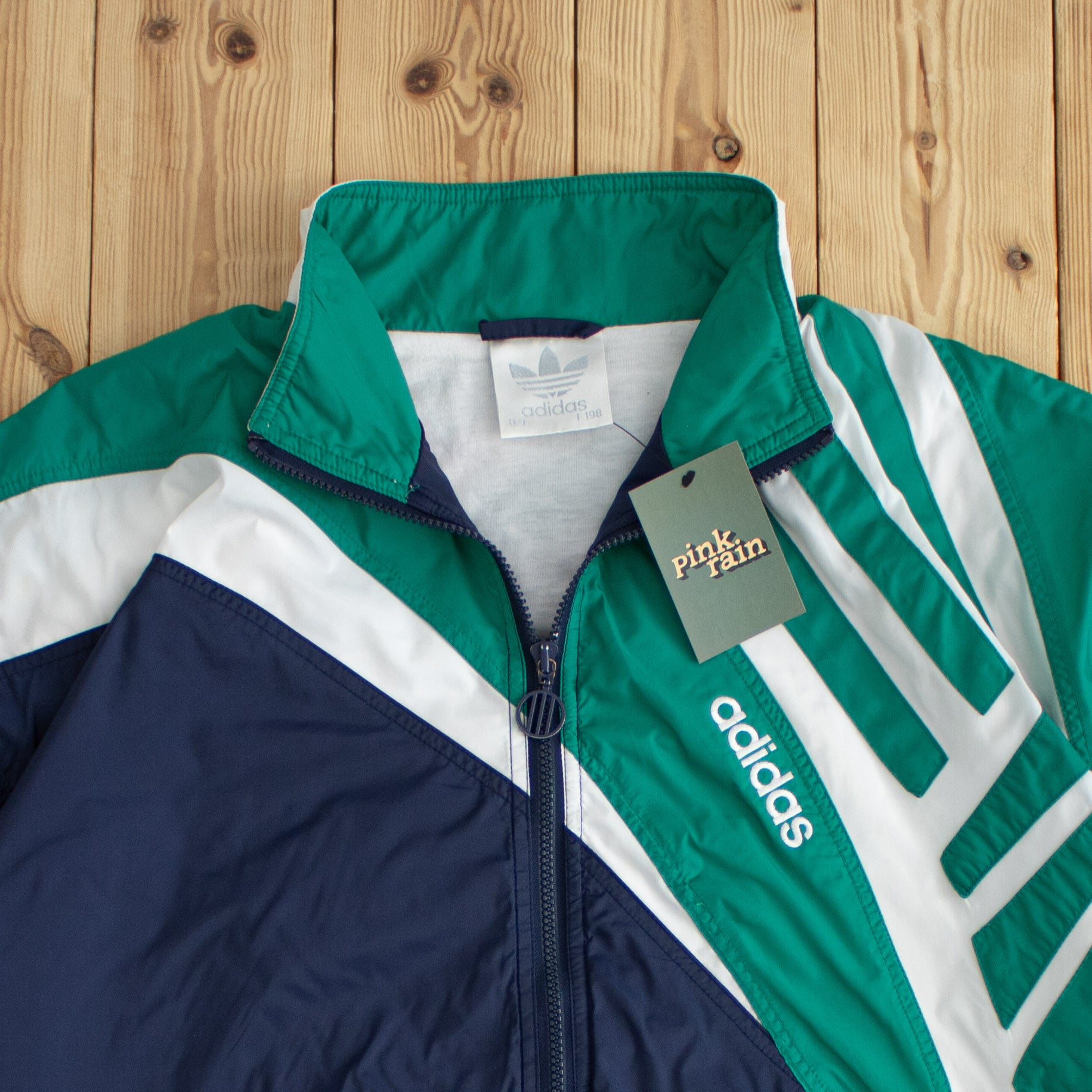 (XL) Adidas Vintage Embroidered Jacket Blue