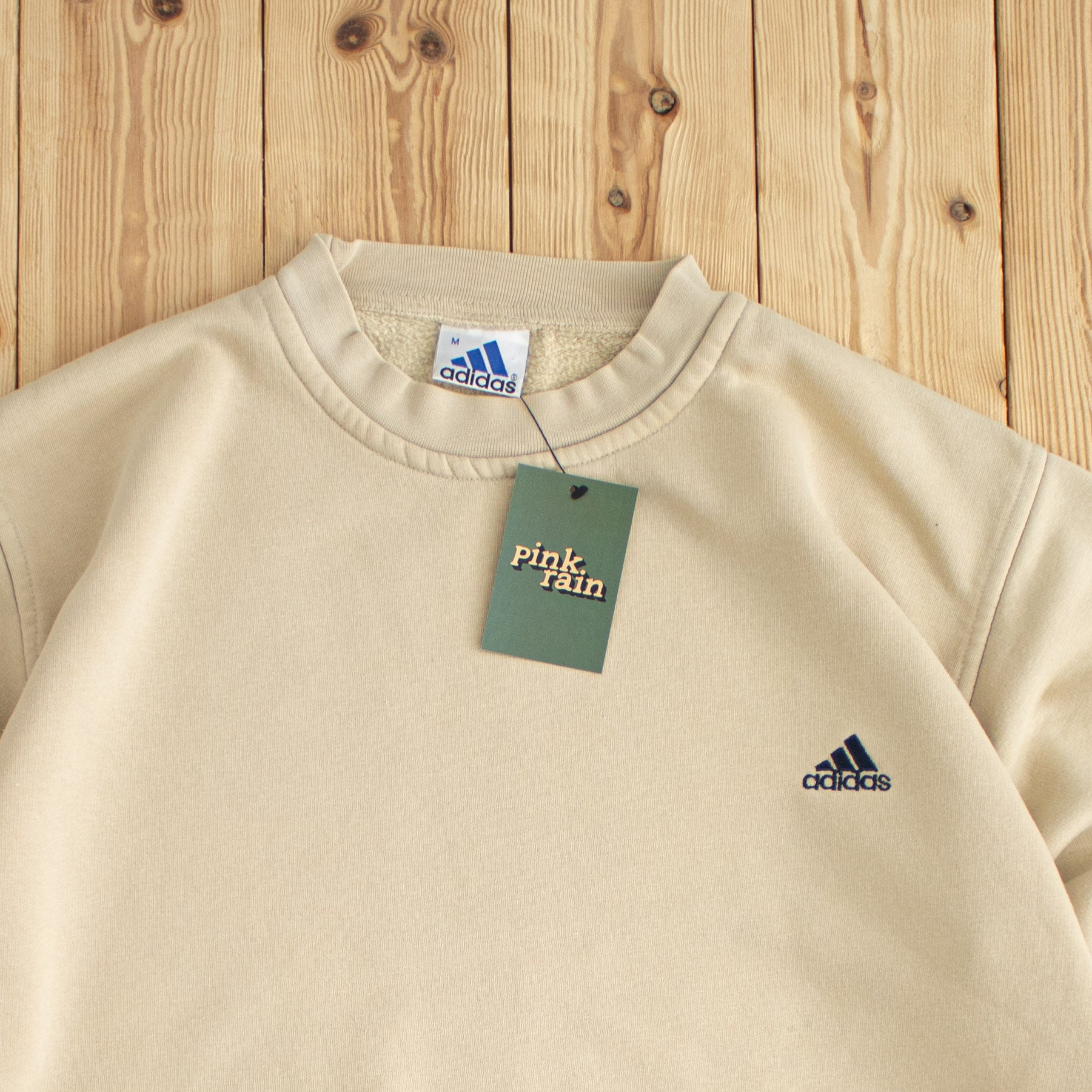 (M) Adidas Vintage Essential Embroidered Sweatshirt Beige