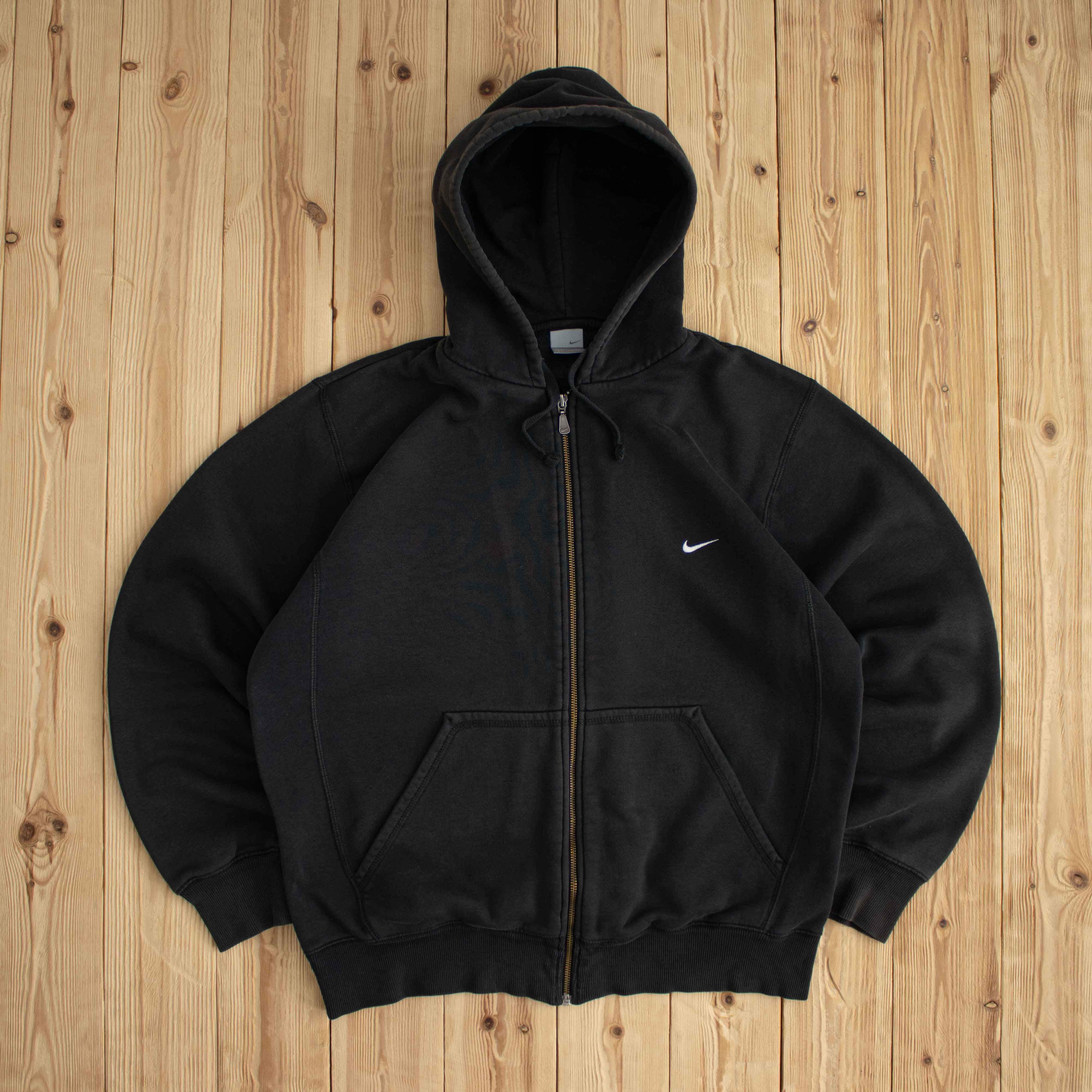 (L) Nike Vintage Essential Embroidered Full-Zip Sweatshirt Black