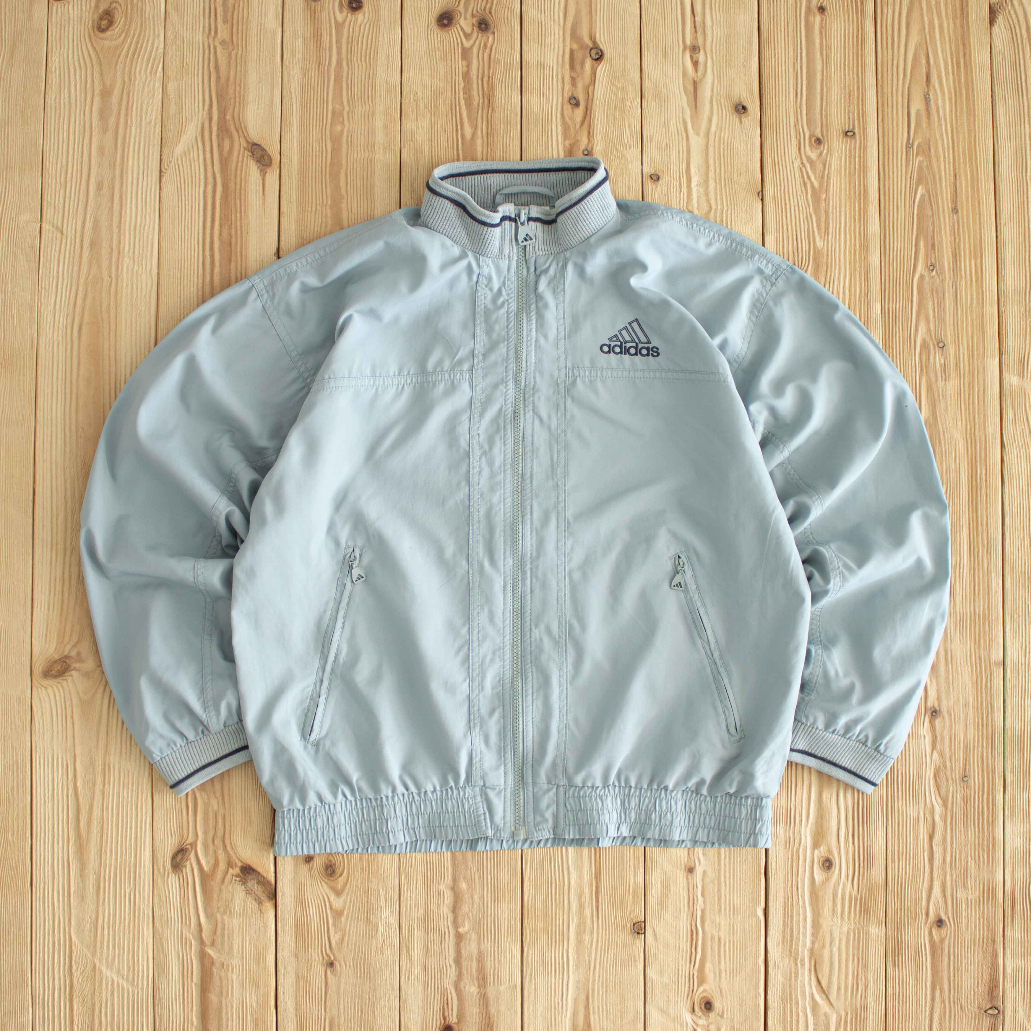 (S) Adidas Vintage Embroidered Jacket Gray
