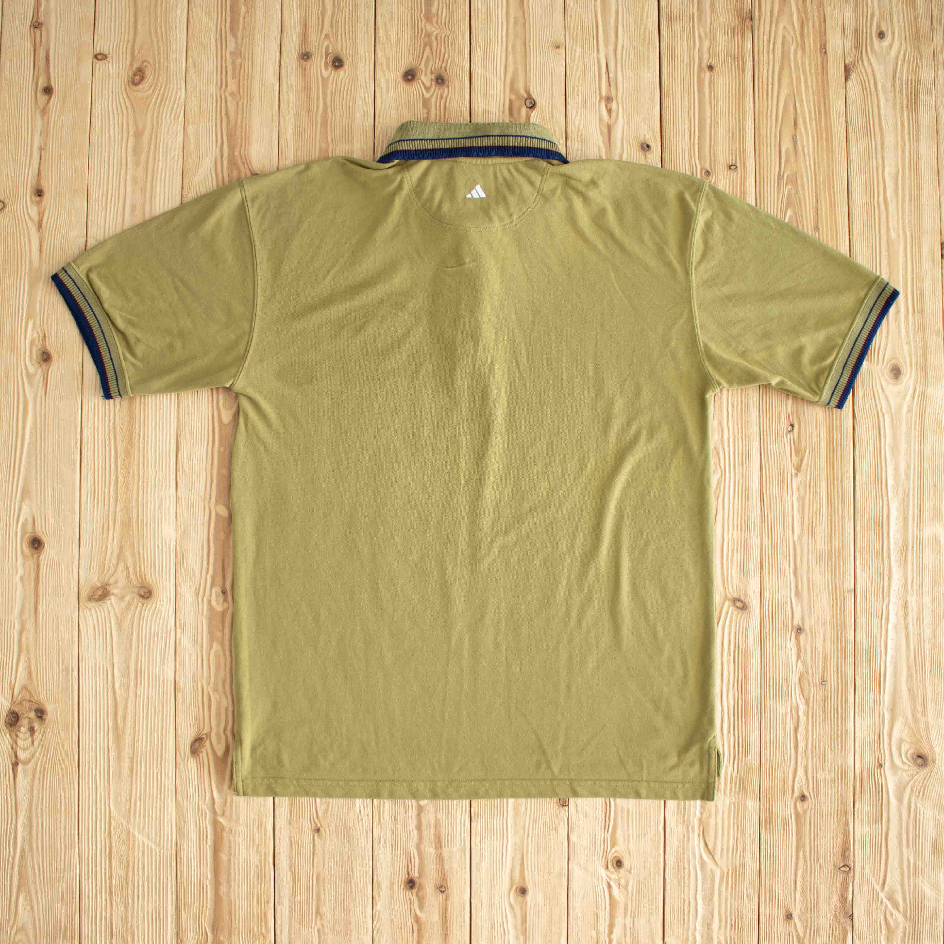 (M/L) Adidas Vintage Essential Embroidered Polo Olive Green