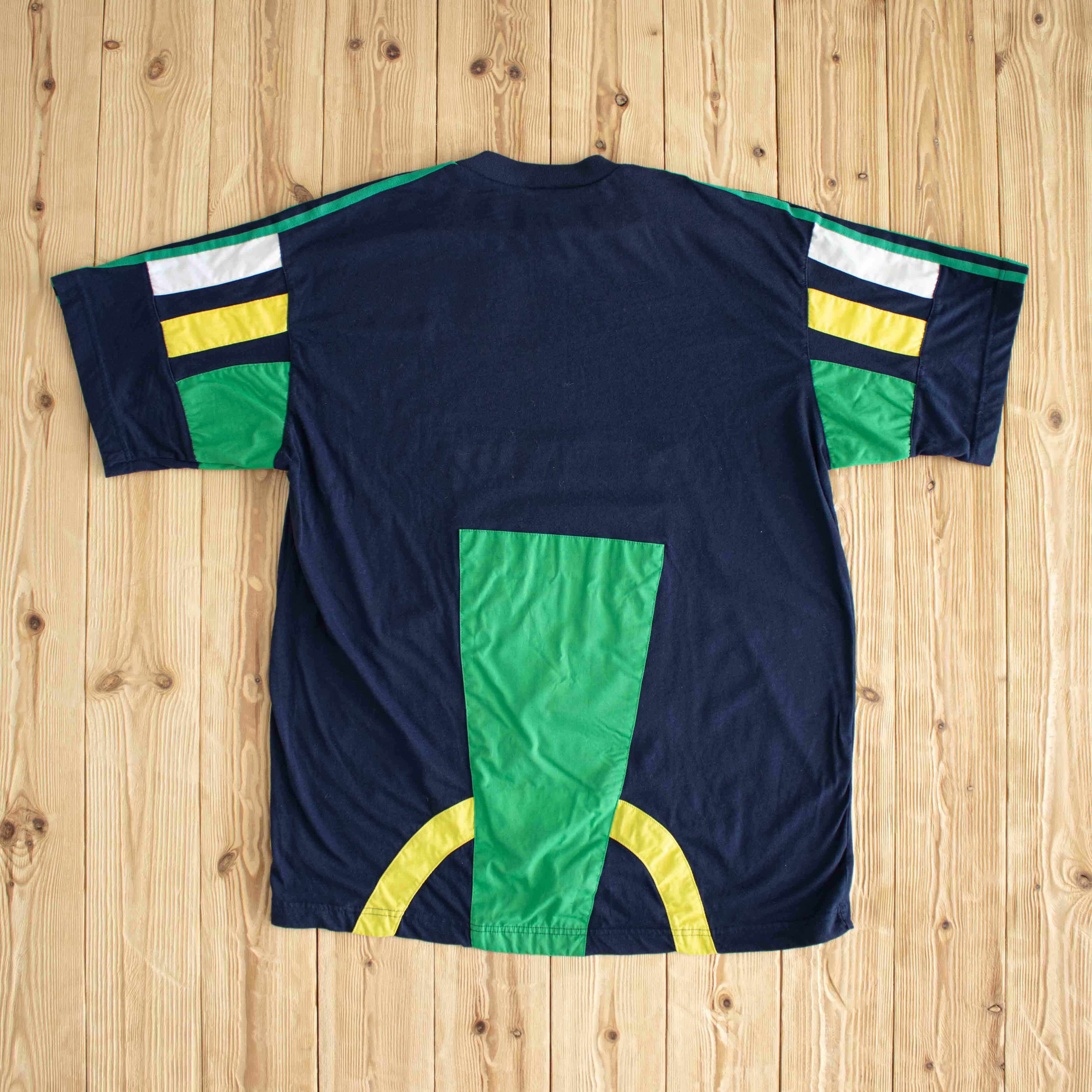 (L) Adidas Vintage Embroidered T-Shirt Blue