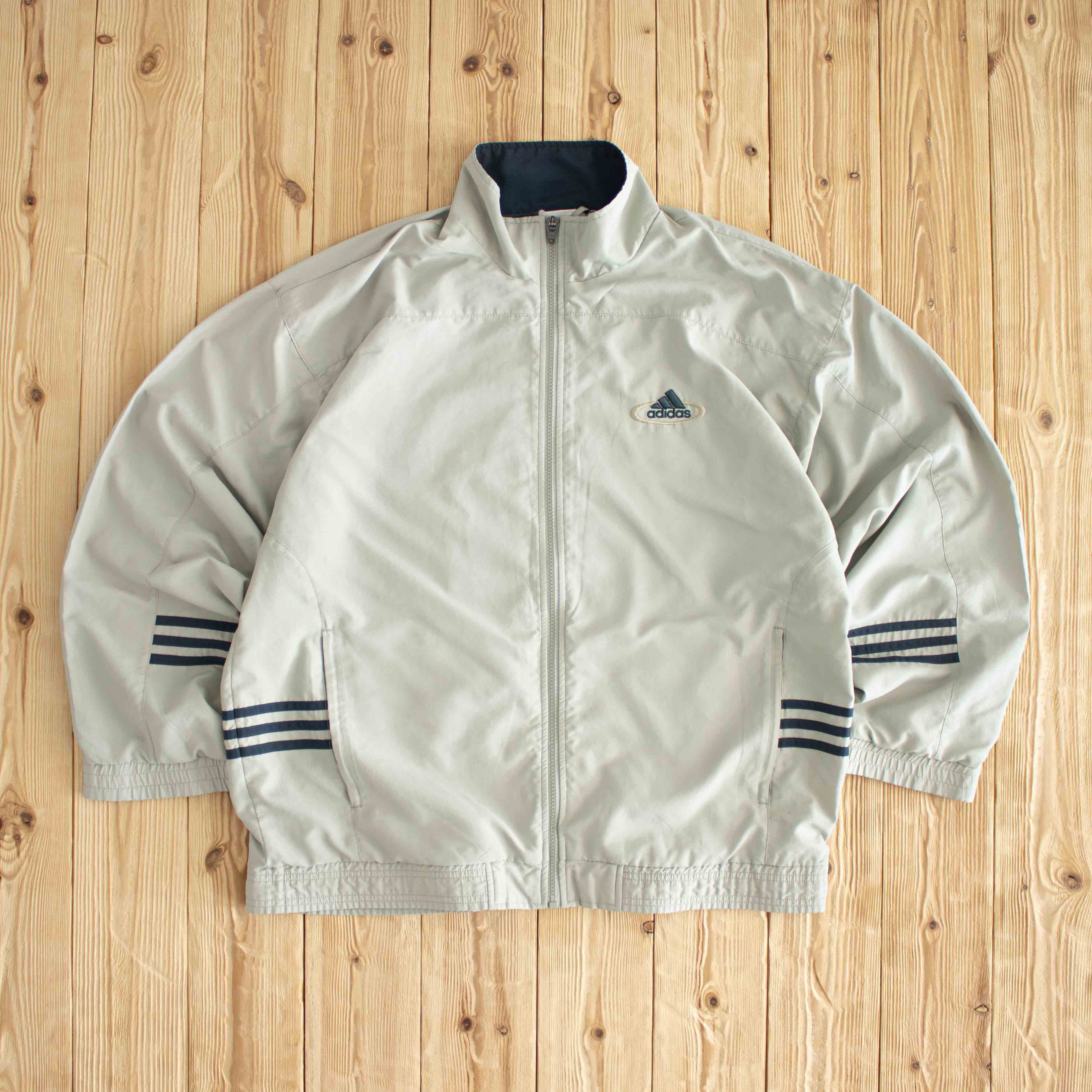 (L) Adidas Vintage Embroidered Jacket Beige