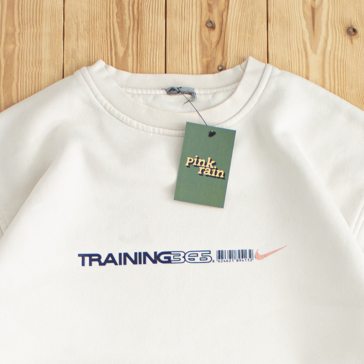 (S/M) Nike Training 365 Vintage Sweatshirt White