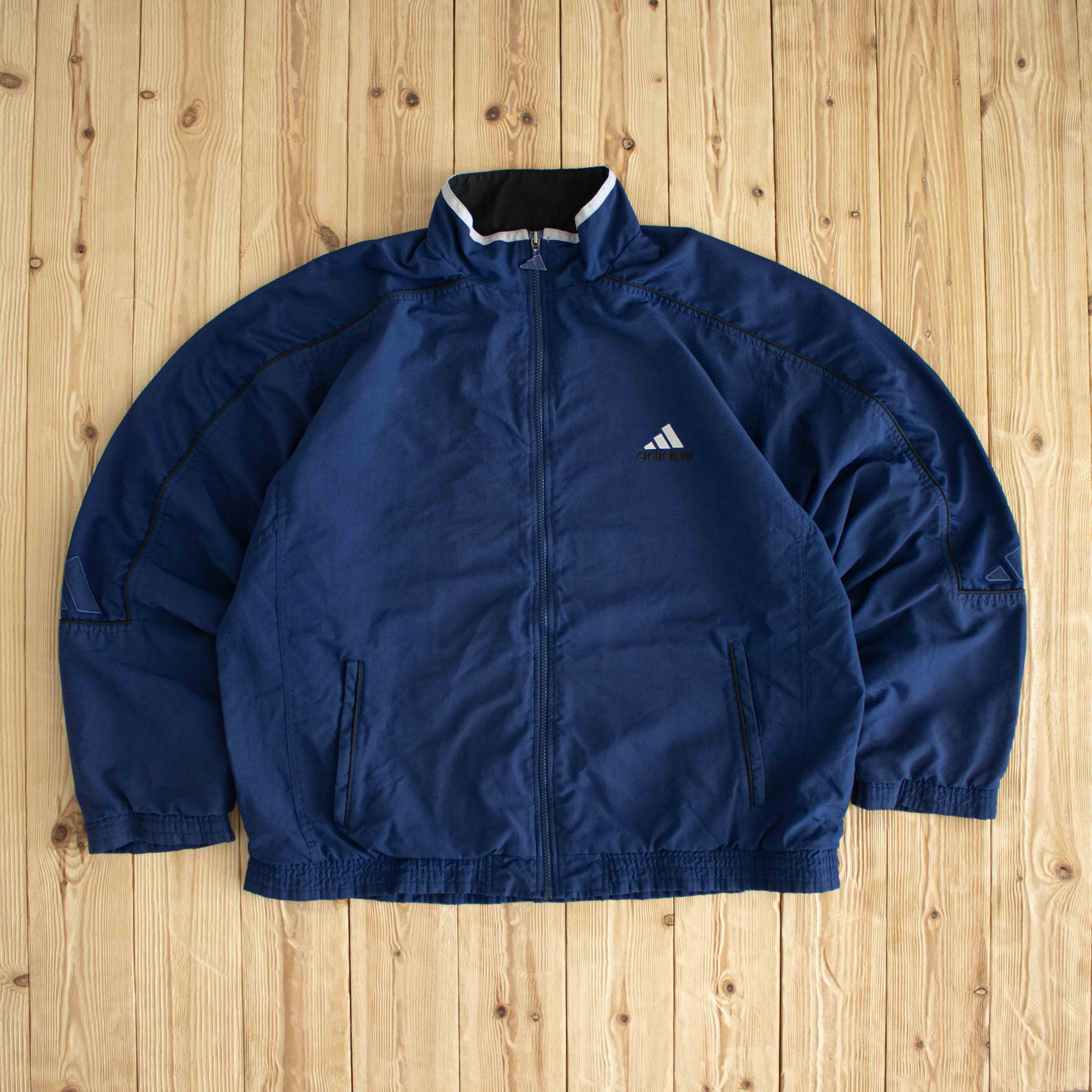 (XL) Adidas Vintage Embroidered Jacket Blue