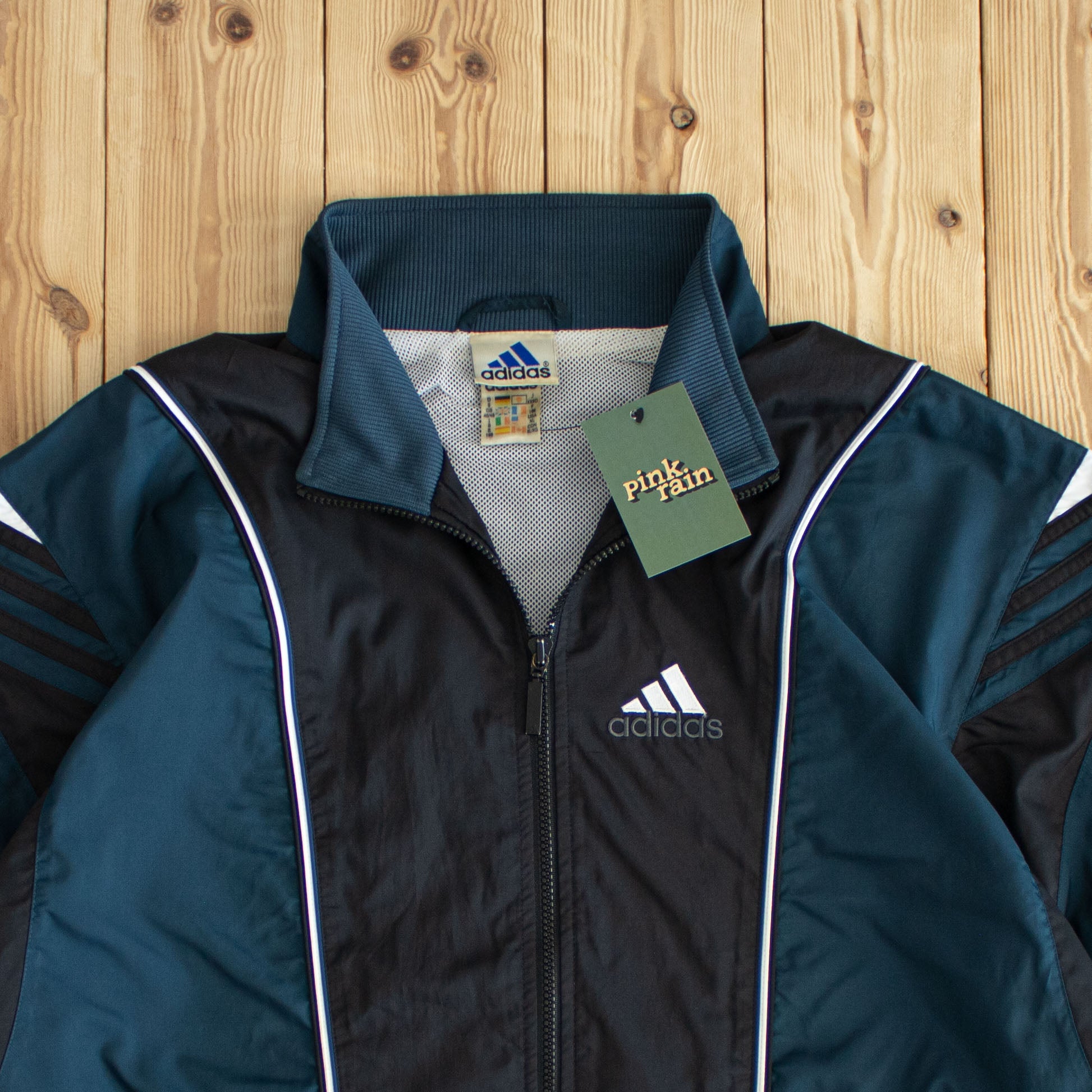 (XL) Adidas Vintage Embroidered Jacket Blue