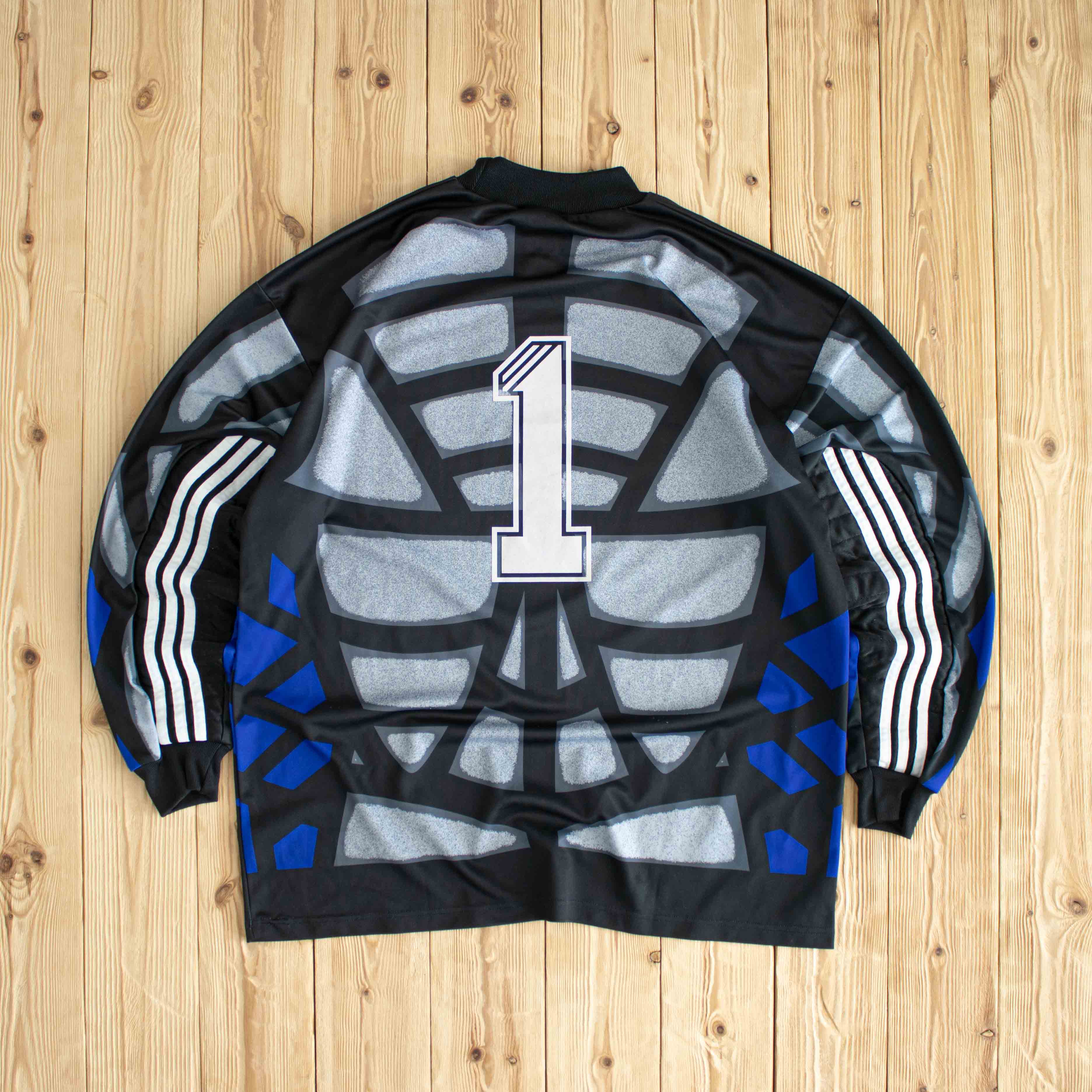 (L/XL) 1996 Adidas #1 Vintage Embroidered Longsleeve Black