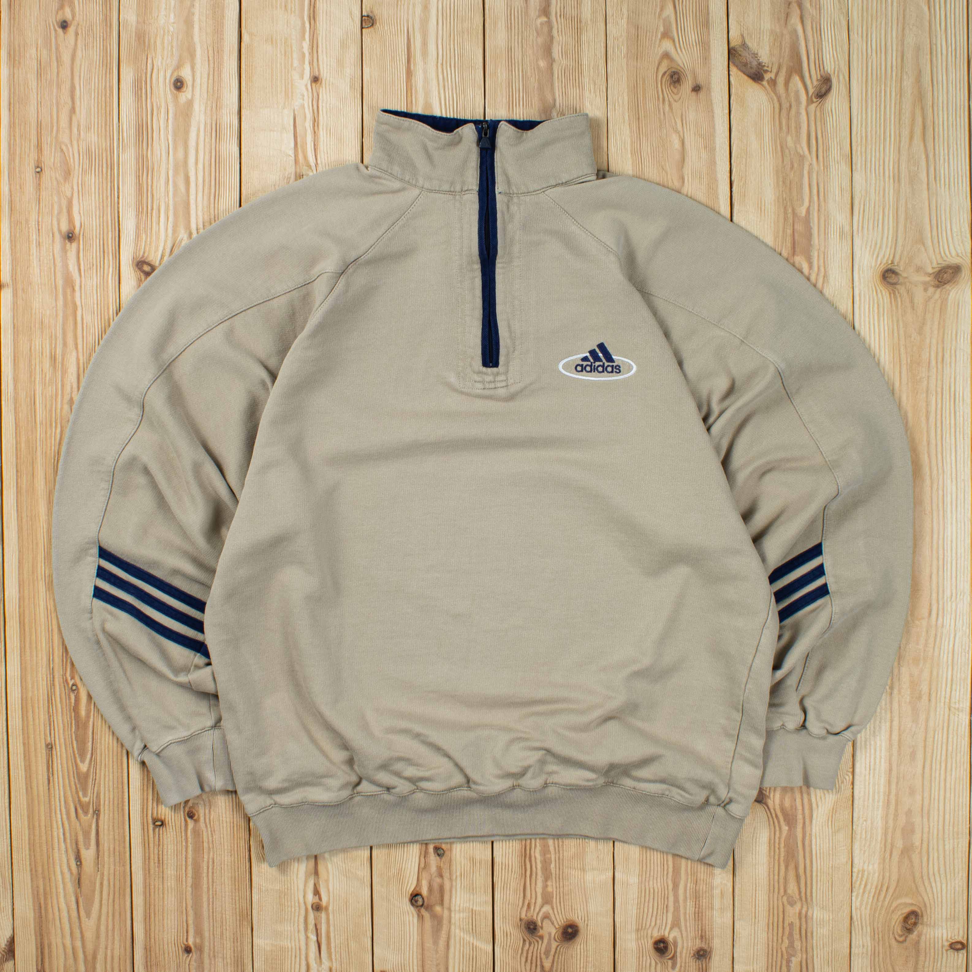 (M) Vintage Adidas Essential Embroidered Quarter-Zip