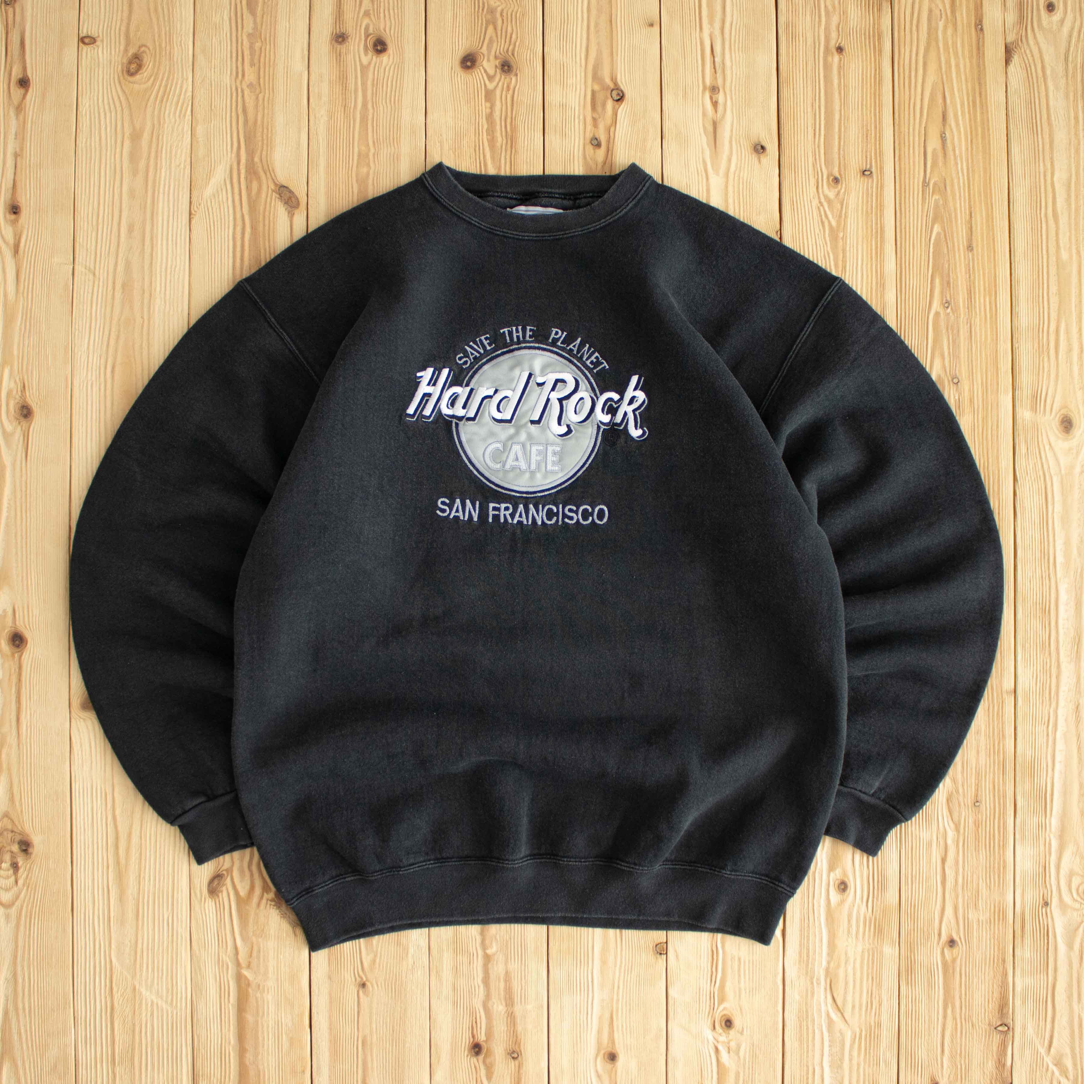 (L) Hard Rock Cafe San Francisco Vintage Embroidered Sweatshirt Black