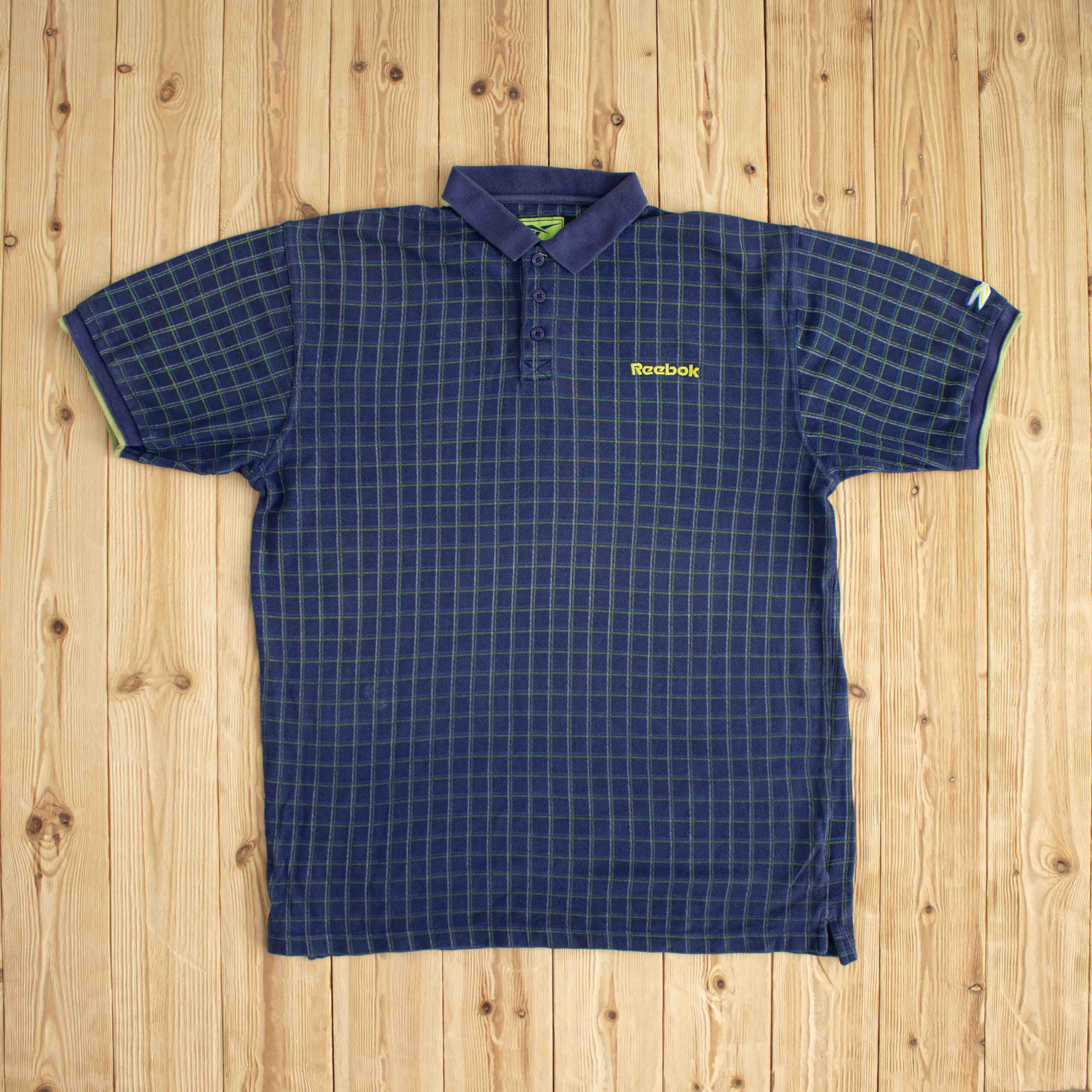 (L) Reebok Vintage Embroidered Polo Blue