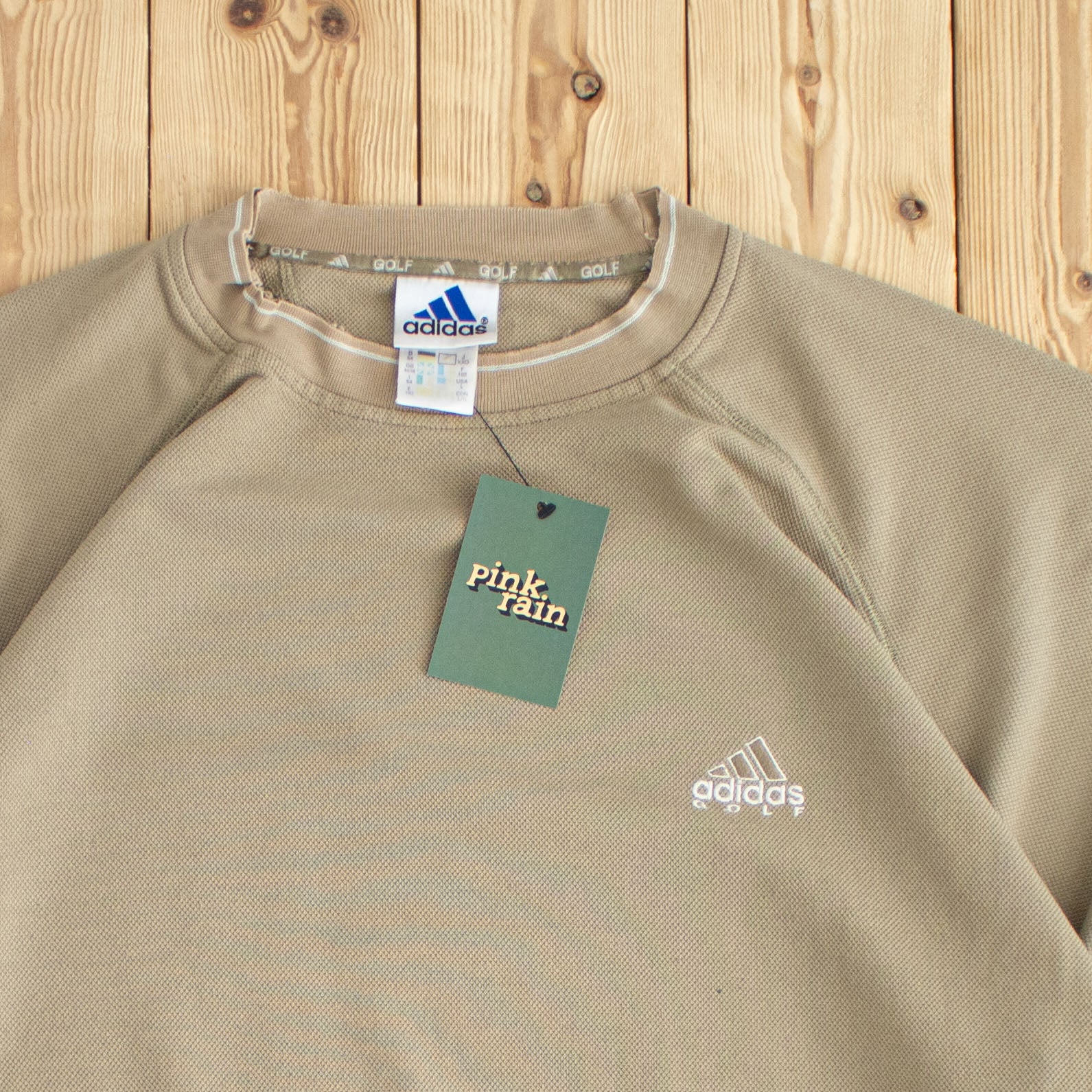 (XL) Adidas Golf Vintage Embroidered Sweatshirt Beige
