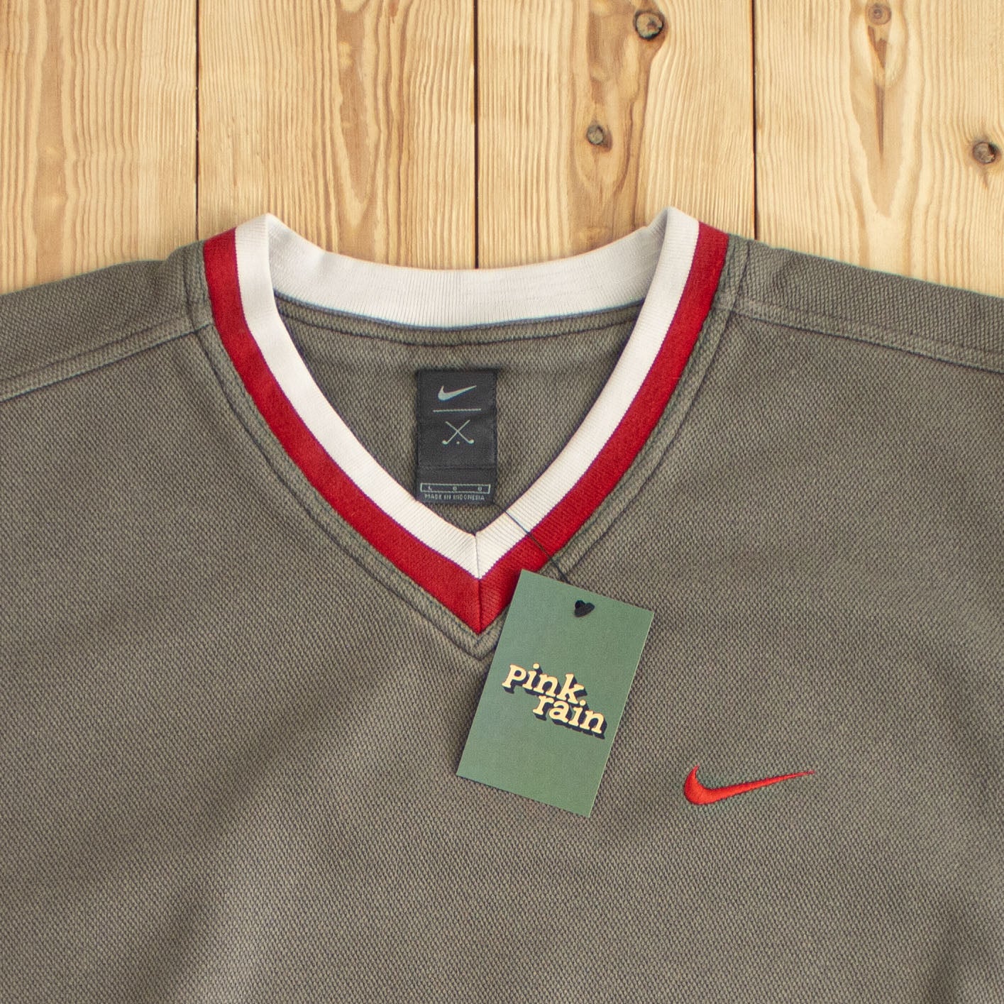 (L) Nike Vintage Embroidered Vest Beige