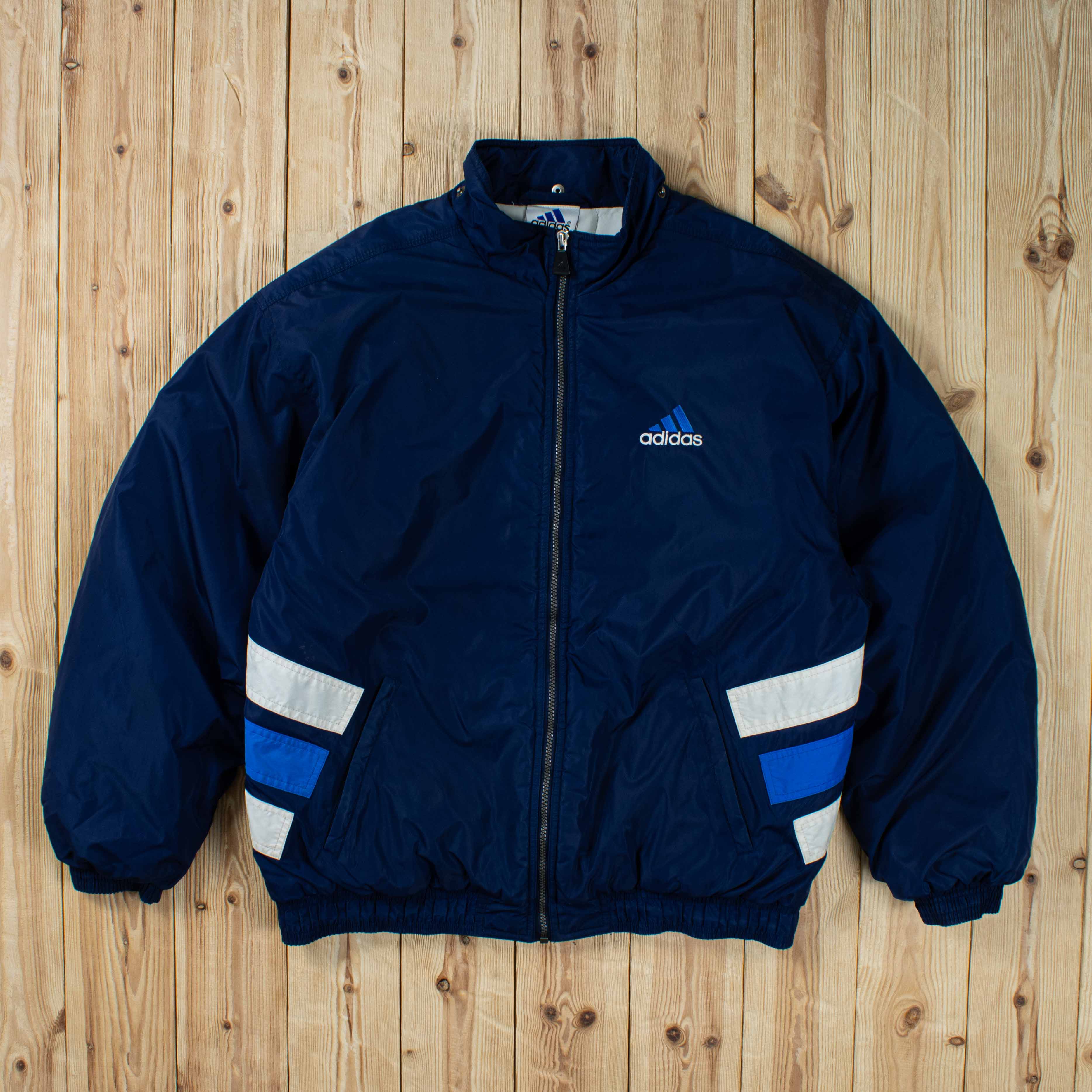 (L) Vintage Adidas Embroidered Puffer Jacket