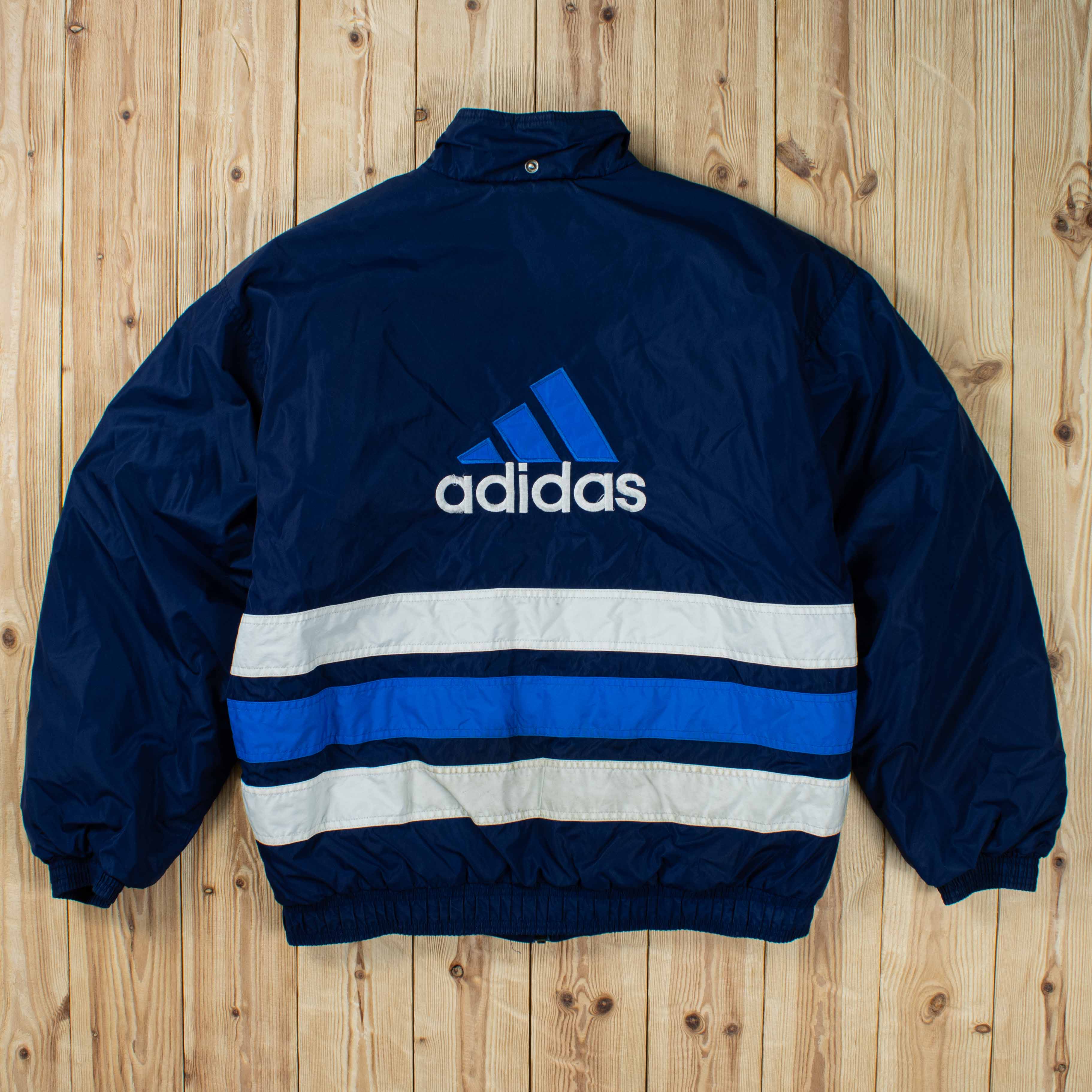 (L) Vintage Adidas Embroidered Puffer Jacket