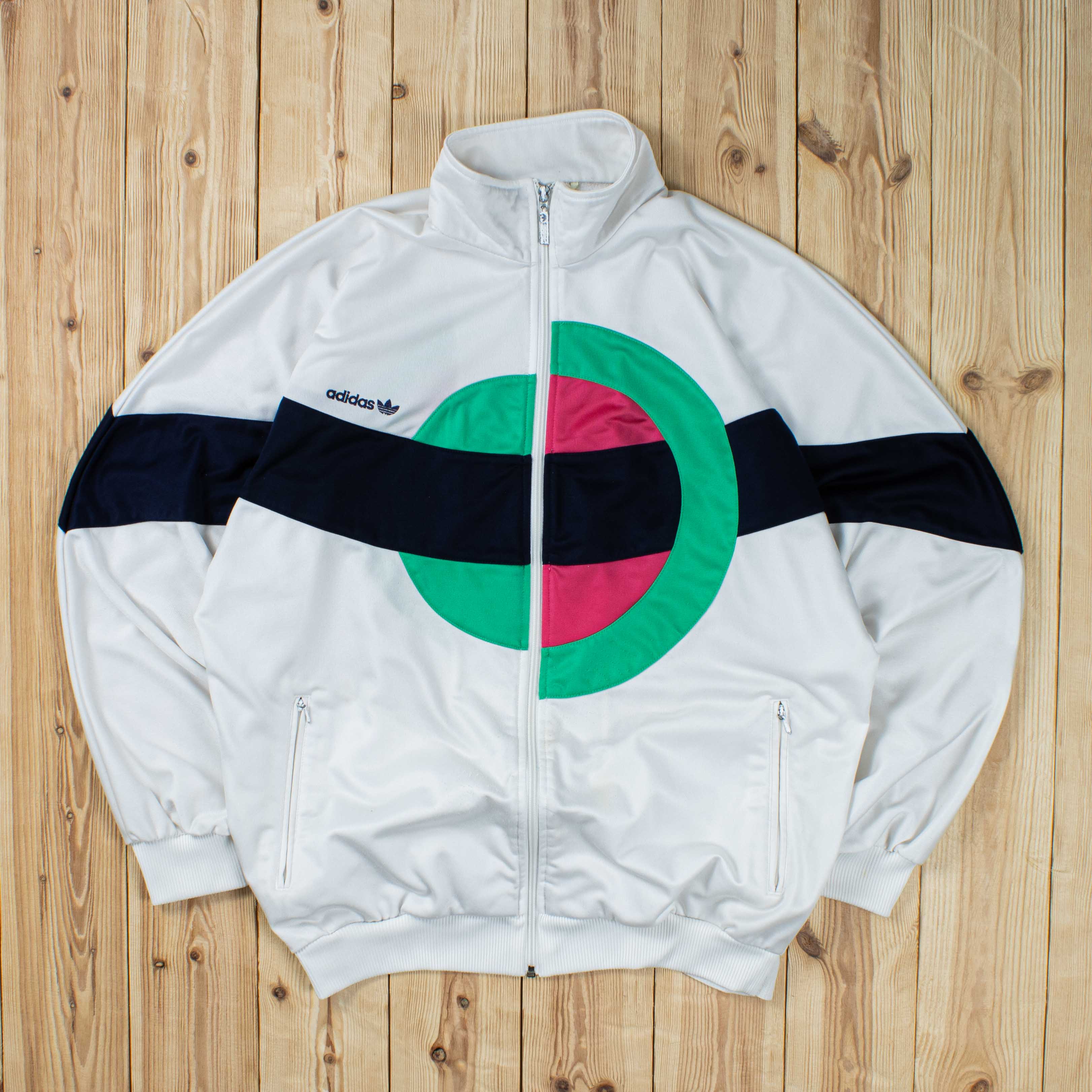 (L) Vintage 80s' Adidas Embroidered Full-Zip