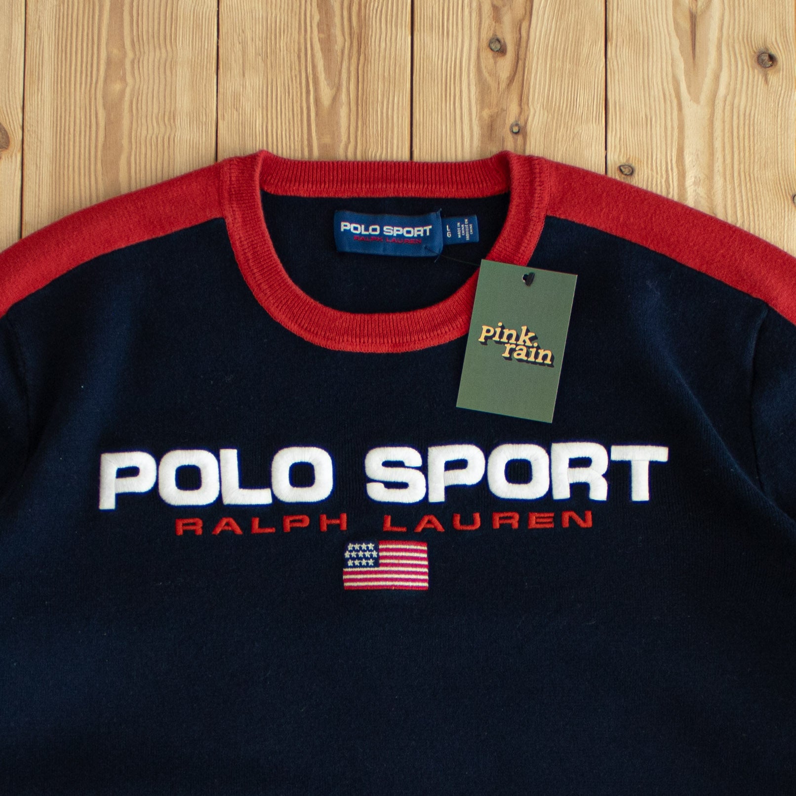 (L) Polo Sport Ralph Lauren Vintage Embroidered Sweatshirt Blue