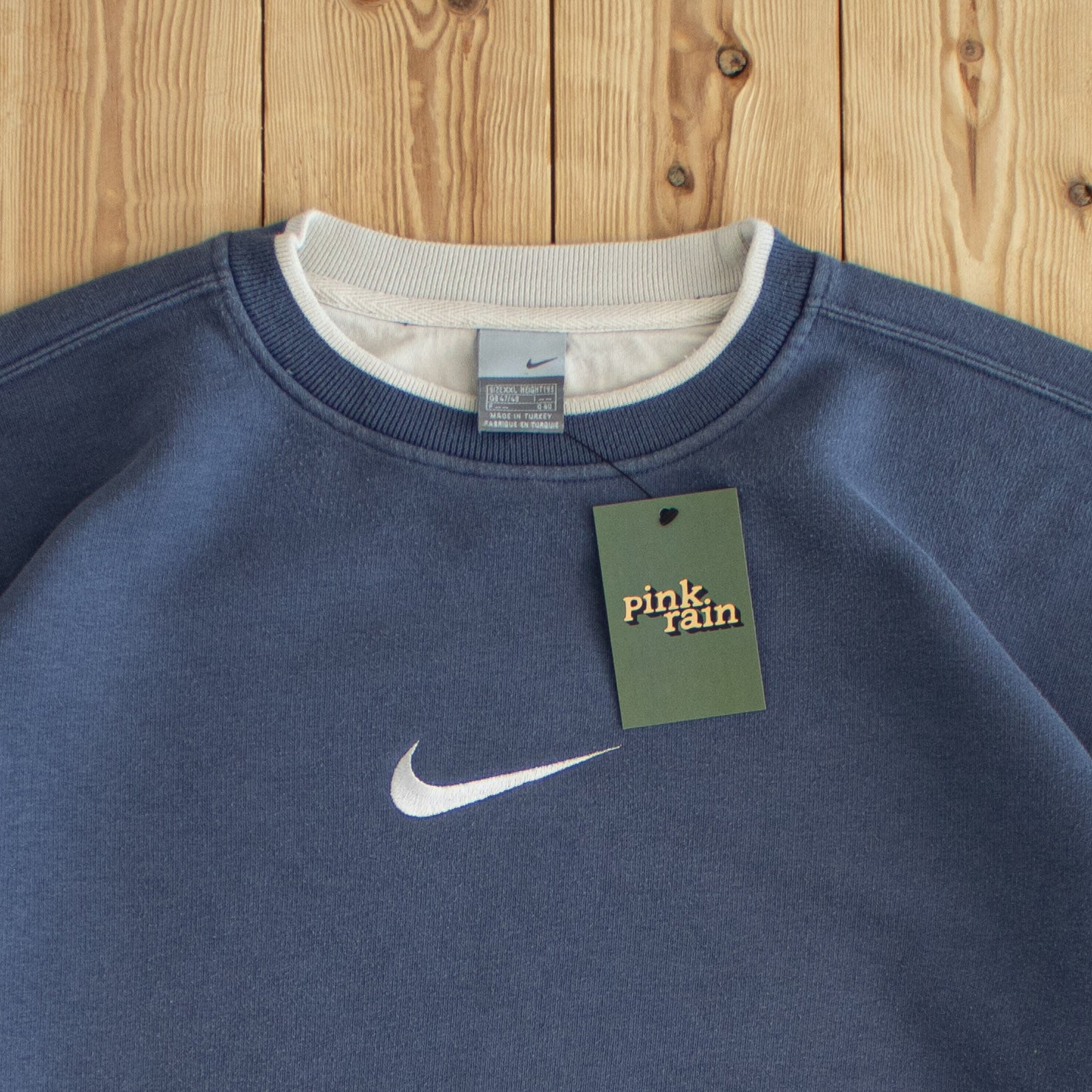 (XL/XXL) Nike Swoosh Vintage Embroidered Sweatshirt Blue