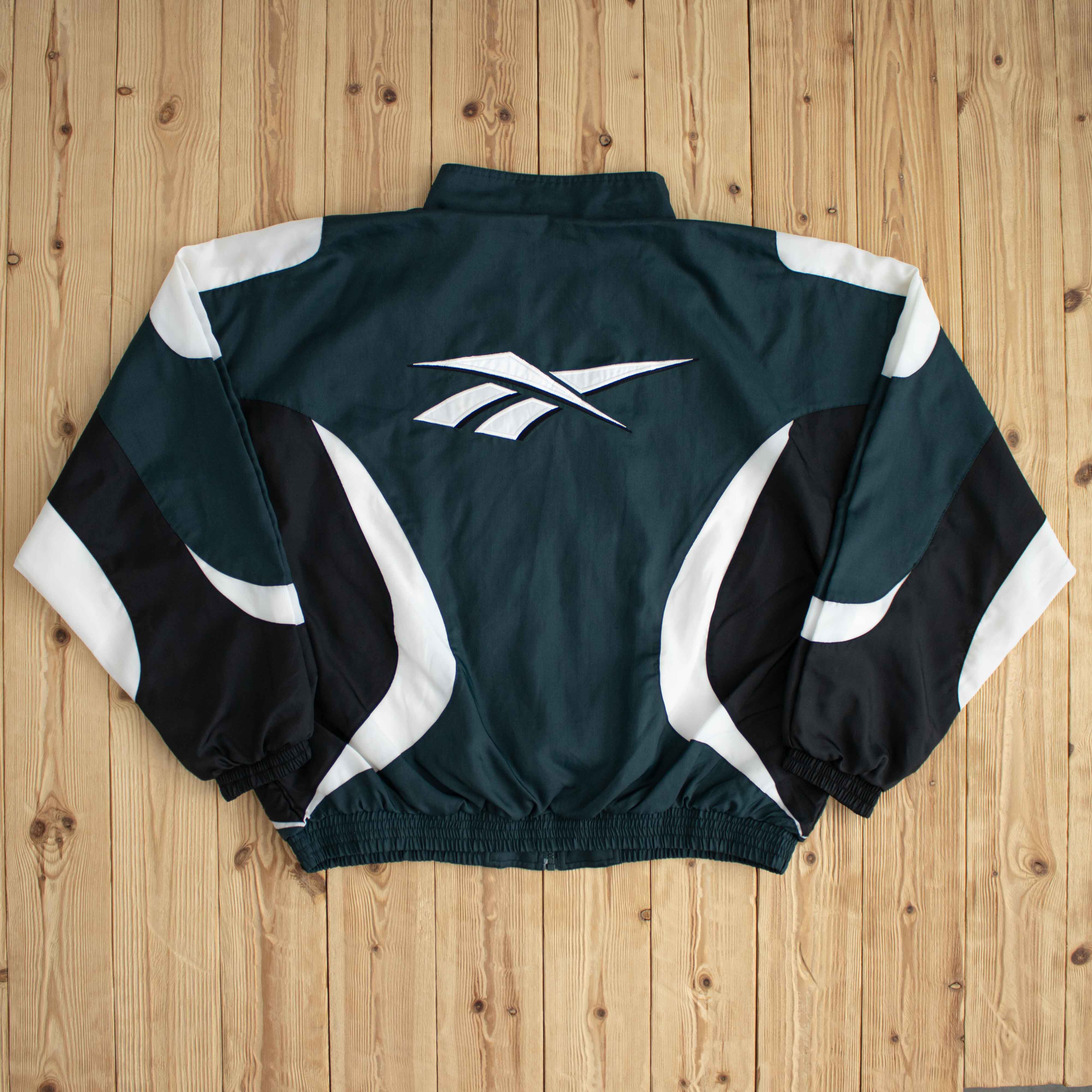 (L/XL) Reebok Vintage Embroidered Jacket Green
