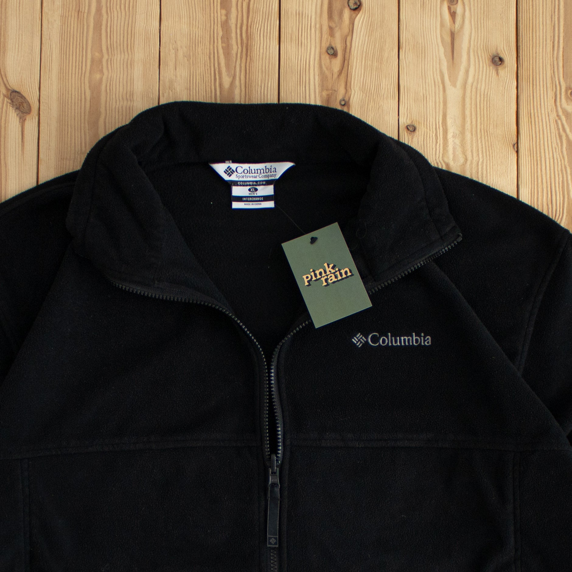 (L) Columbia Vintage Embroidered Fleece Full-Zip Sweatshirt Black