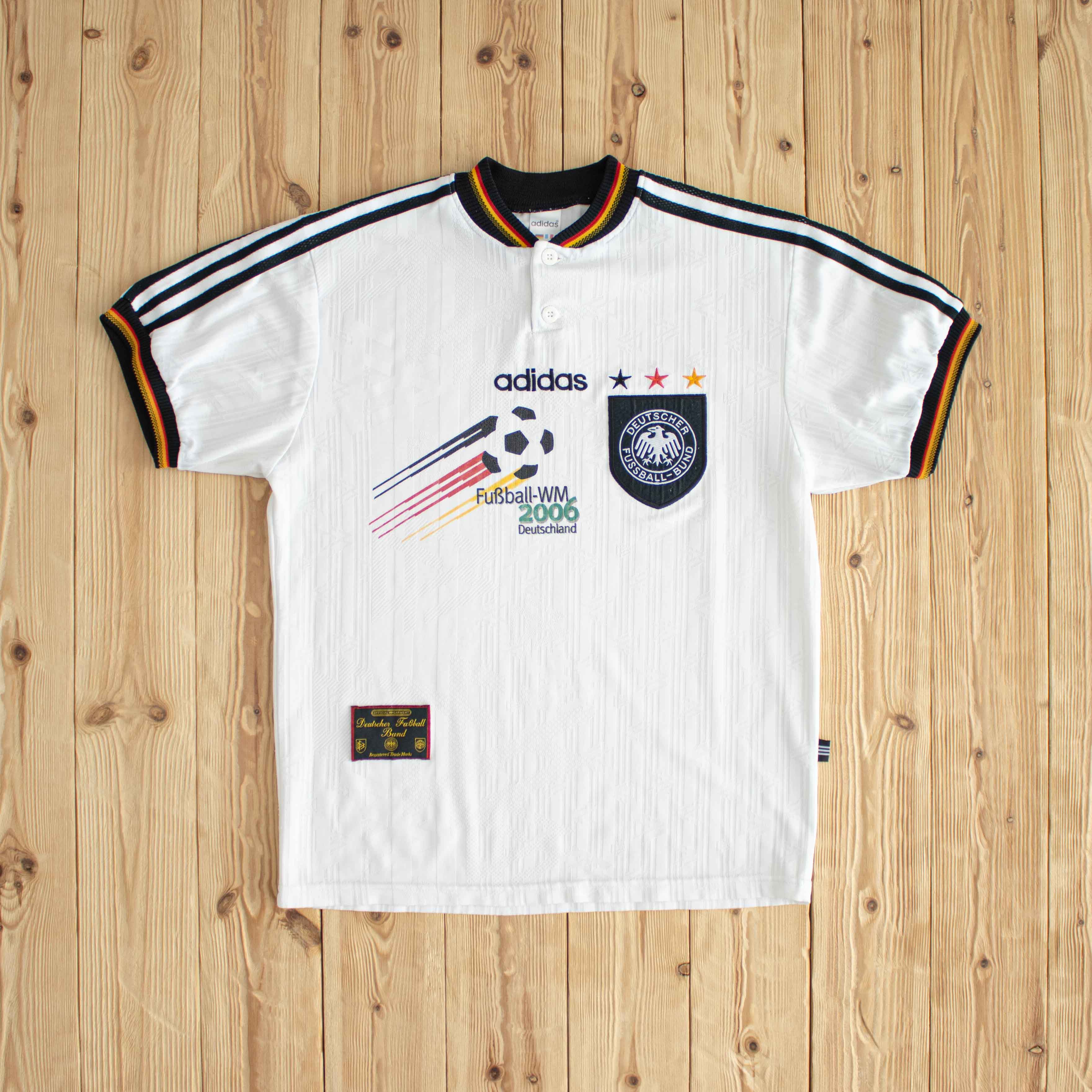 (S/M) Adidas Deutscher Fussball Bund Vintage Embroidered Polo T-Shirt White