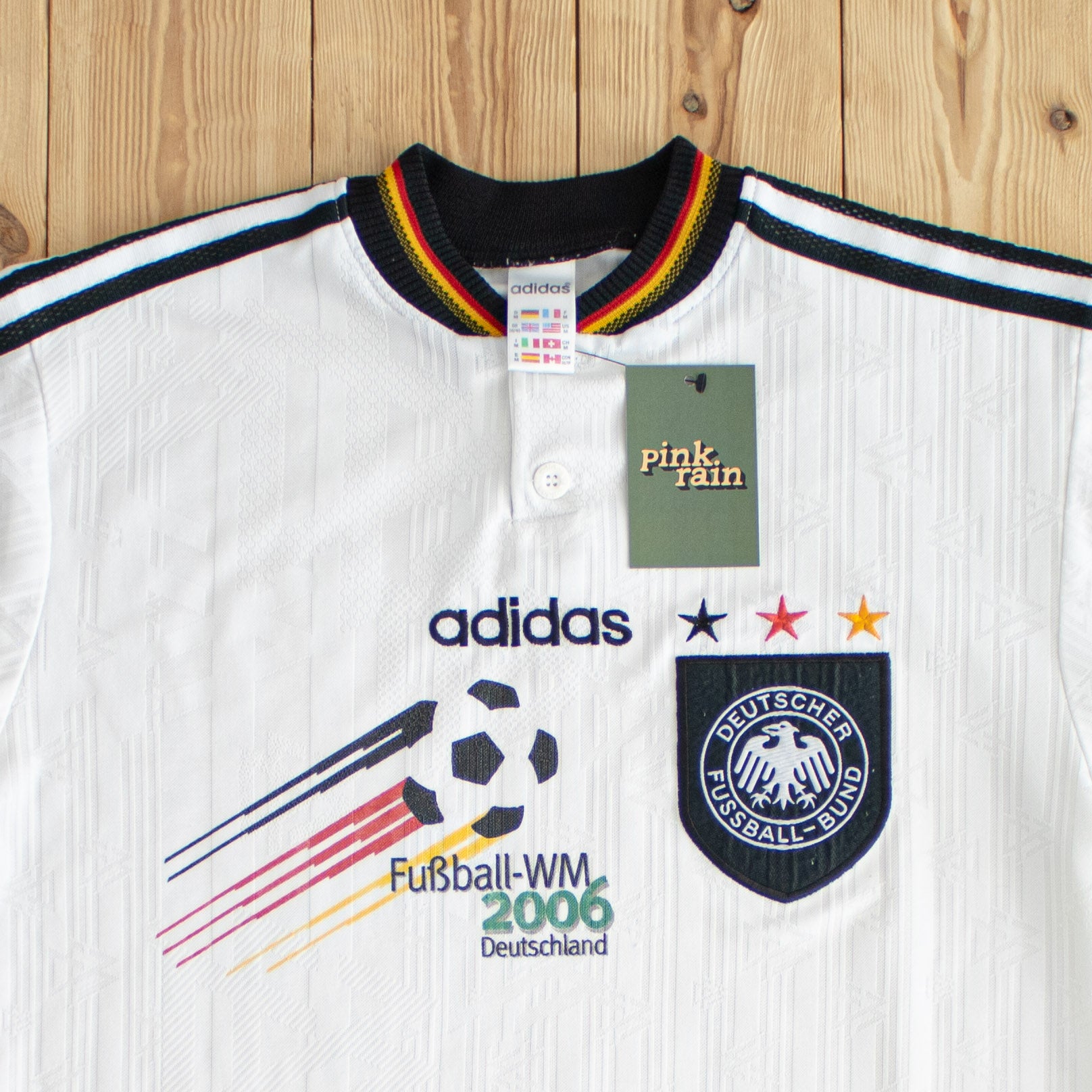(S/M) Adidas Deutscher Fussball Bund Vintage Embroidered Polo T-Shirt White