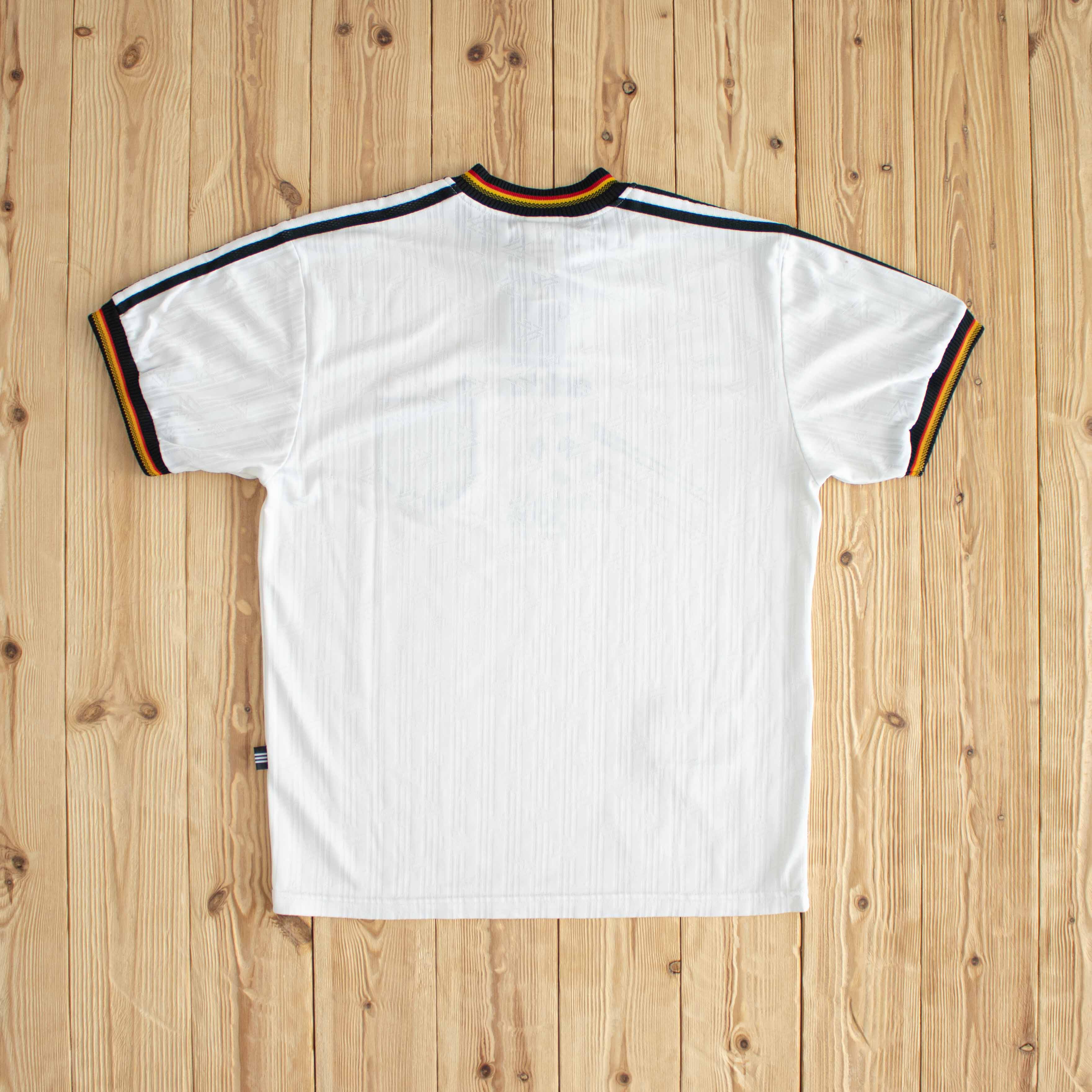 (S/M) Adidas Deutscher Fussball Bund Vintage Embroidered Polo T-Shirt White