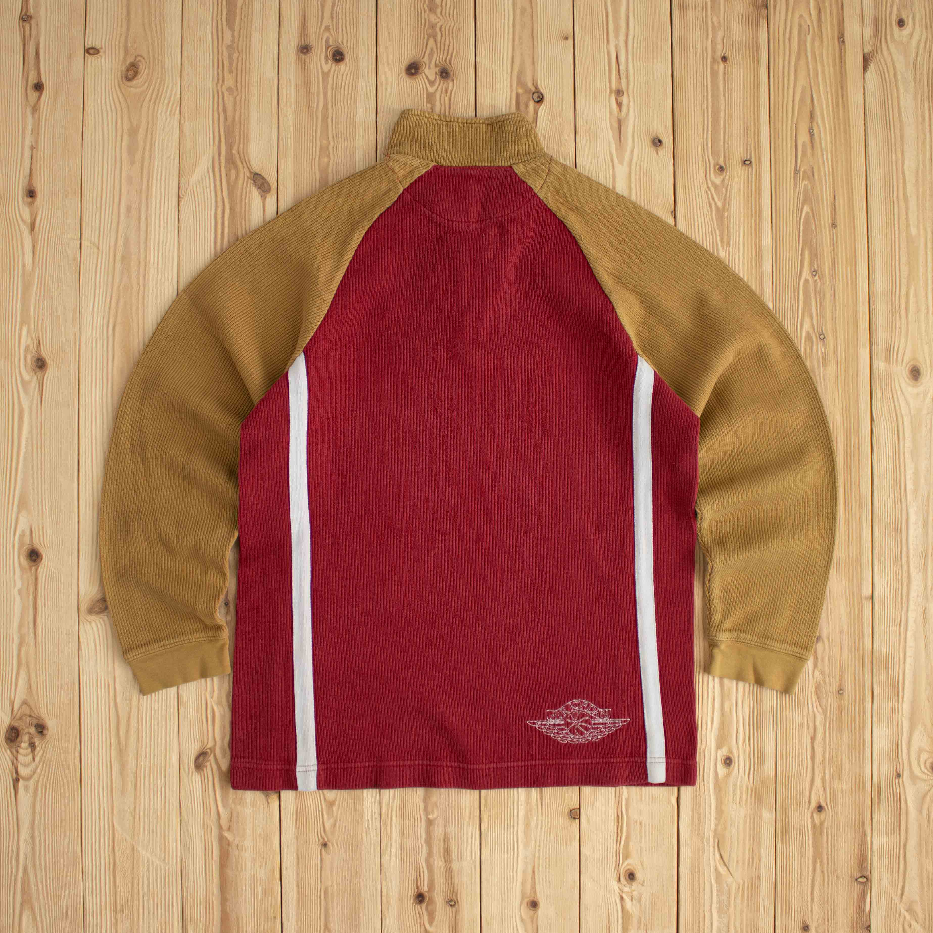 (M) Air Jordan Vintage Embroidered Quarter-Zip Red
