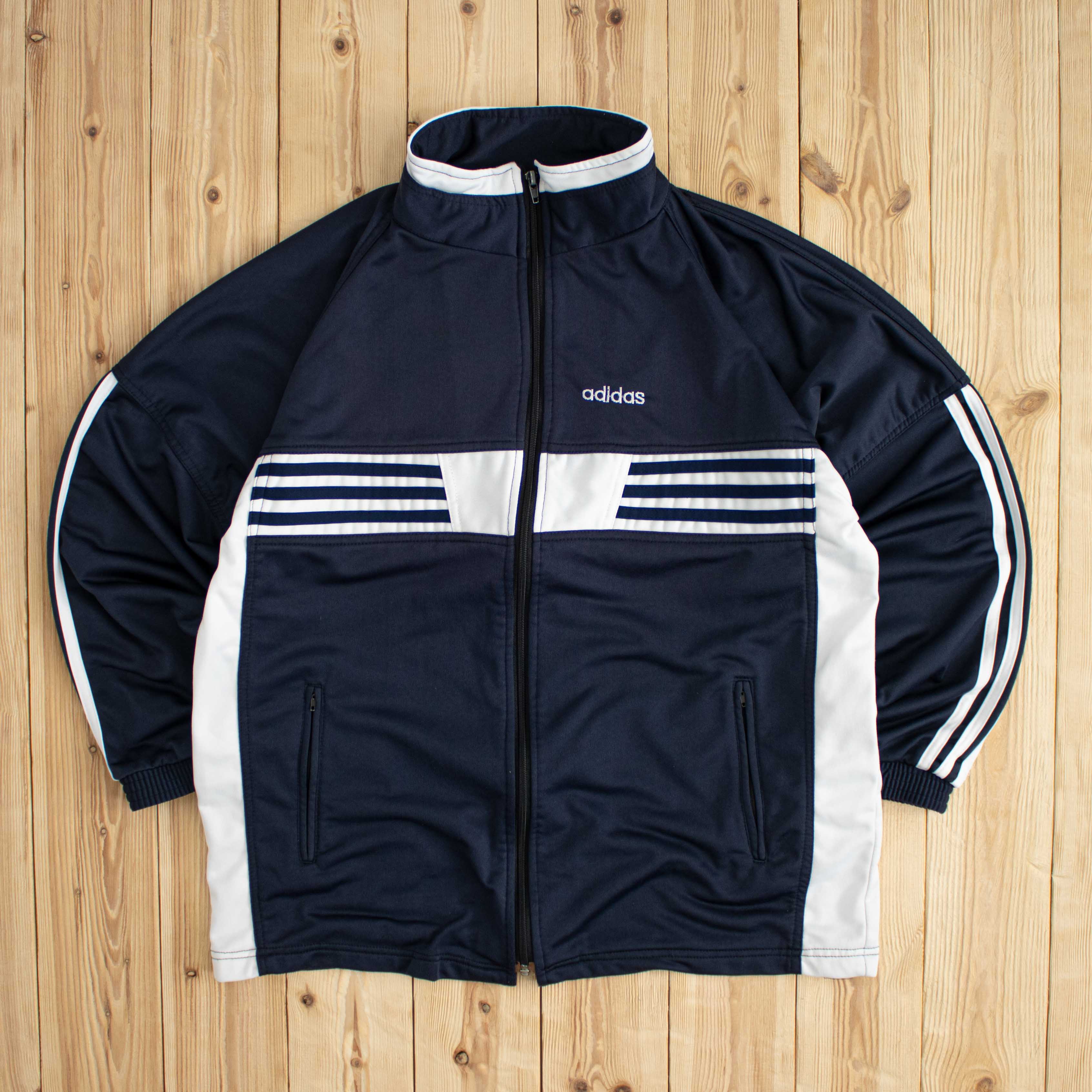 (M) Vintage Adidas Embroidered Full-Zip Sweatshirt