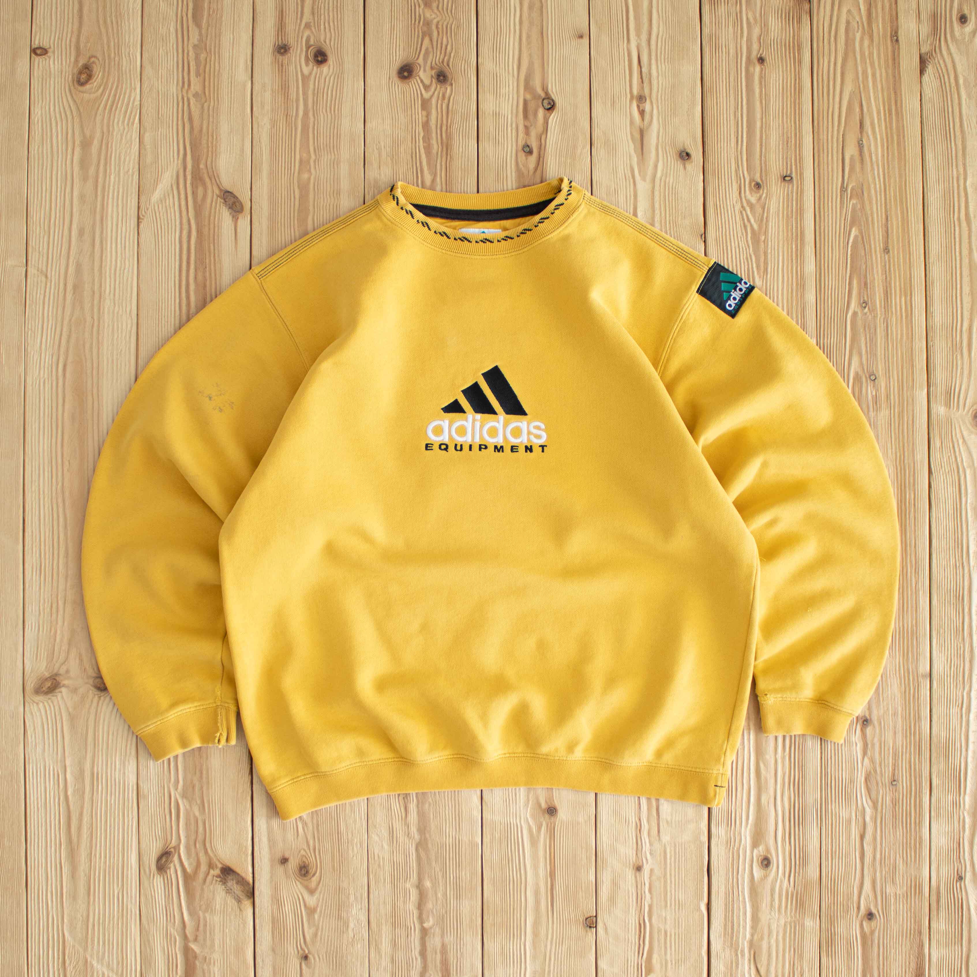 (S) Adidas Equipment Vintage Embroidered Sweatshirt Yellow