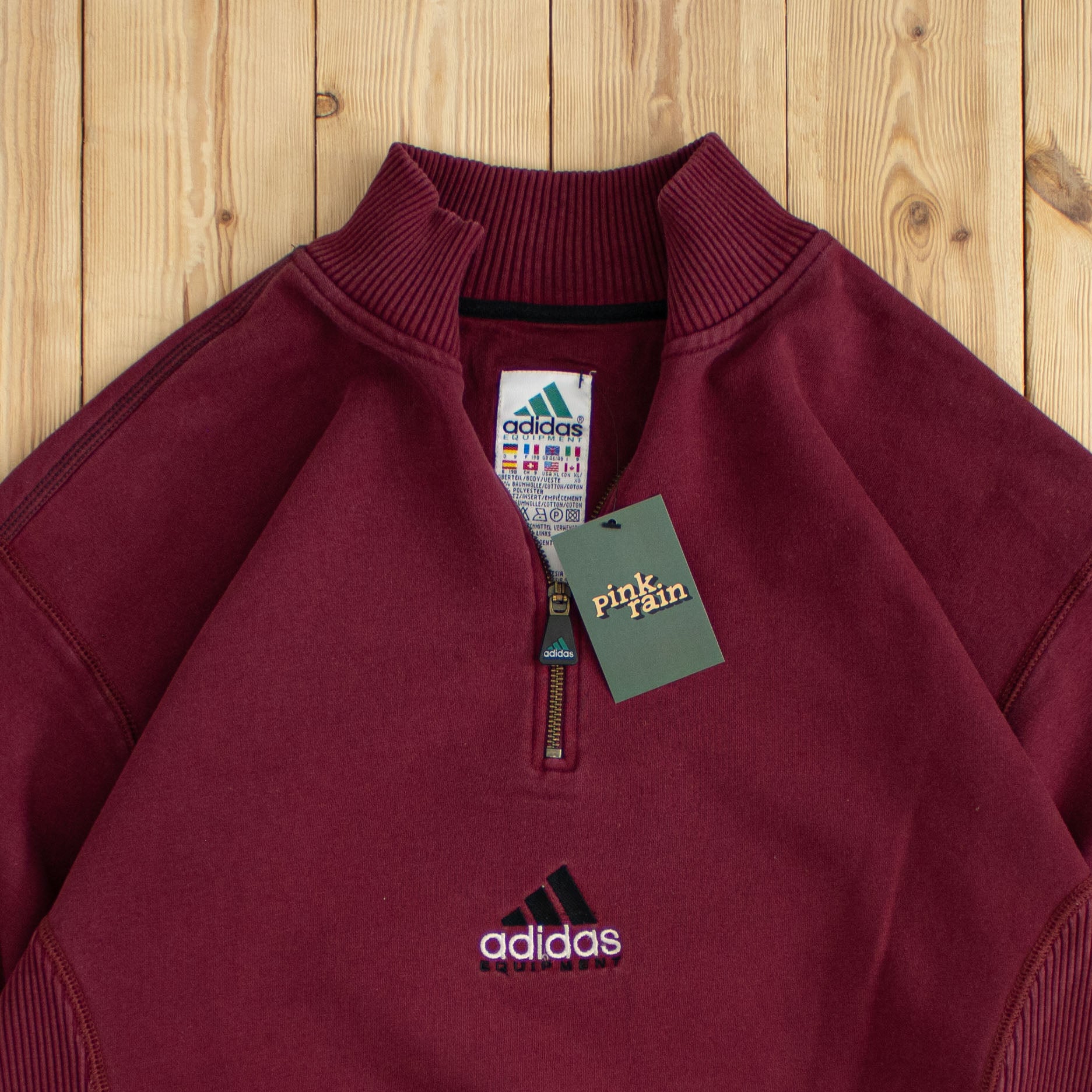 (L) Vintage Adidas Equipment Embroidered Quarter-Zip Sweatshirt