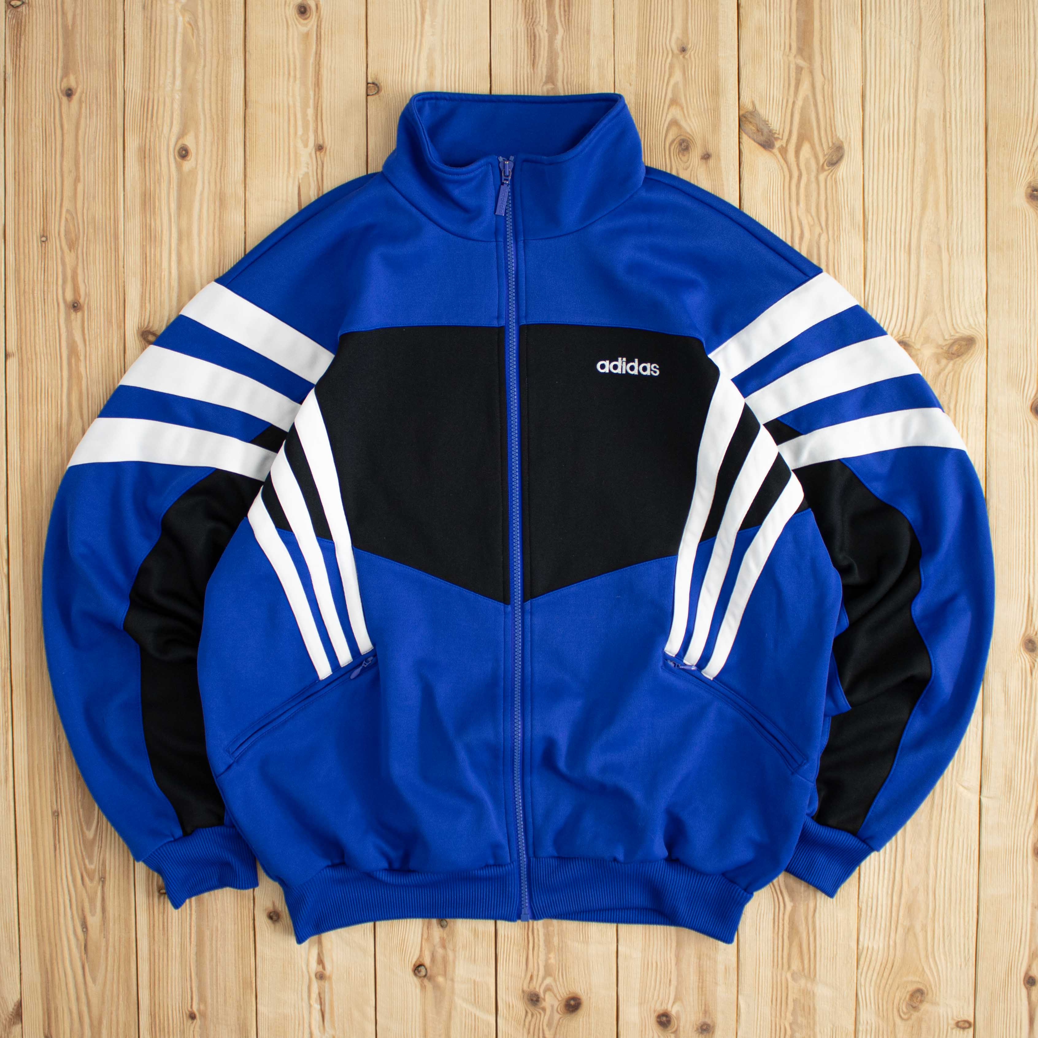 (L) Vintage Adidas Embroidered Full-Zip Sweatshirt