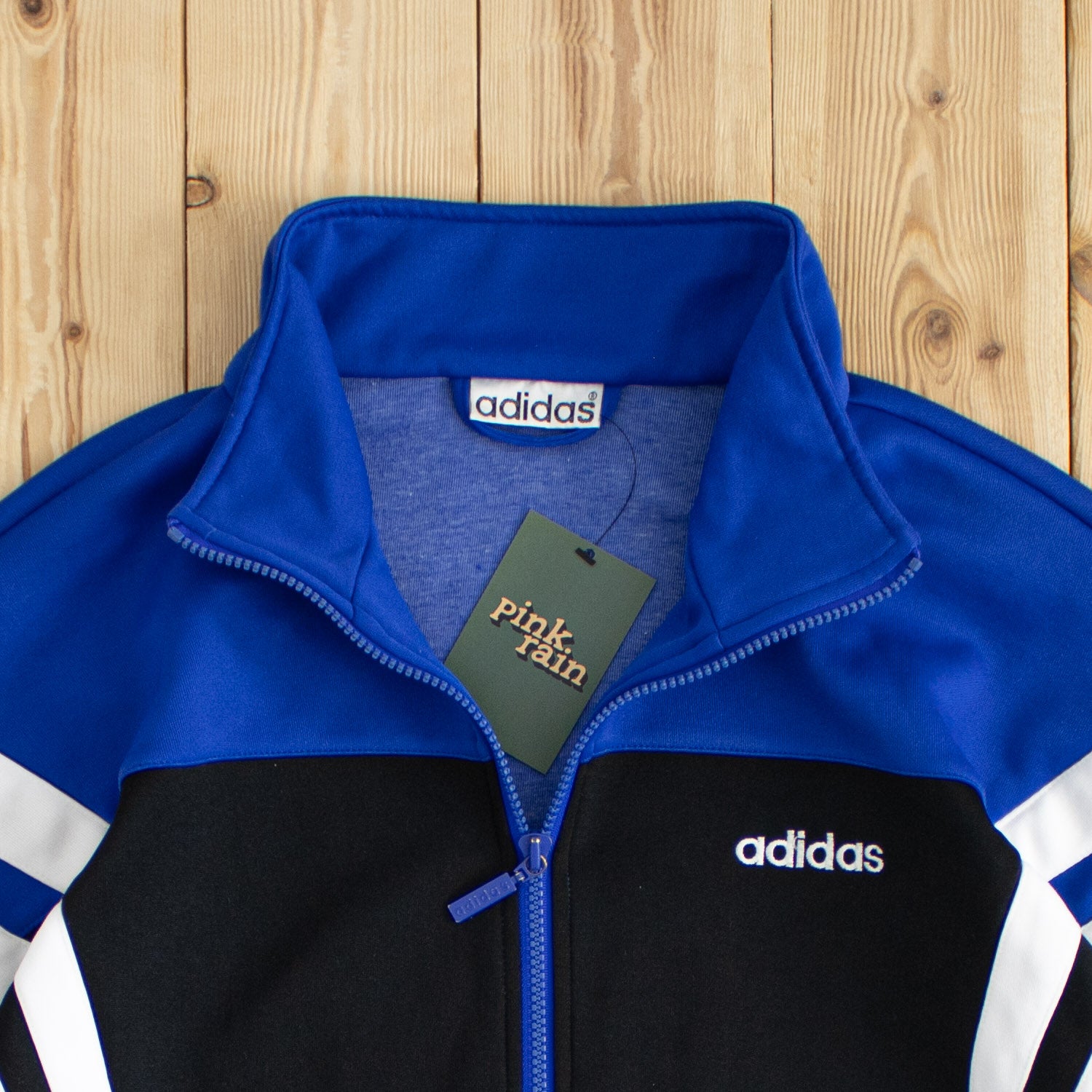 (L) Vintage Adidas Embroidered Full-Zip Sweatshirt