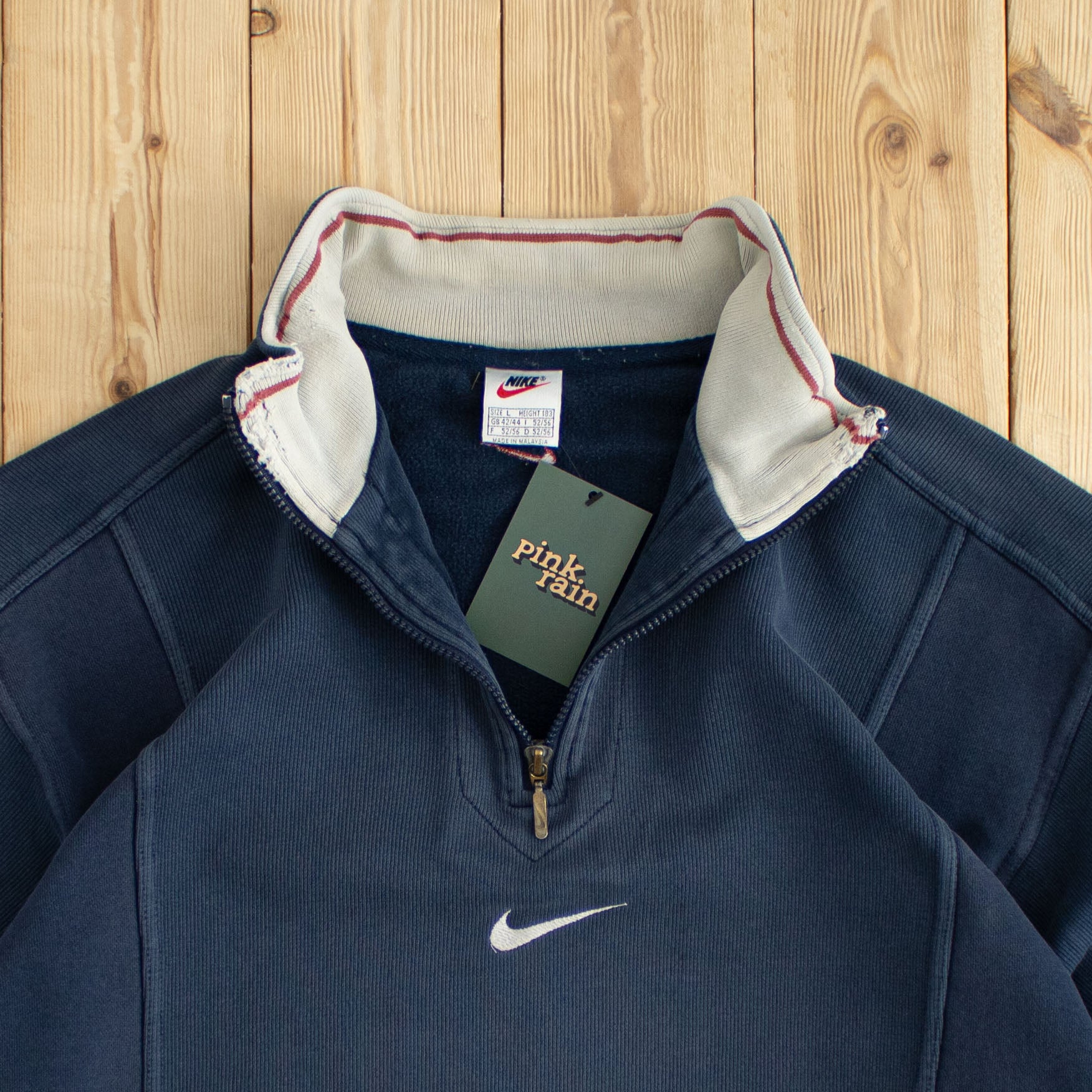 (L) Vintage Nike Center Swoosh Embroidered Quarter-Zip
