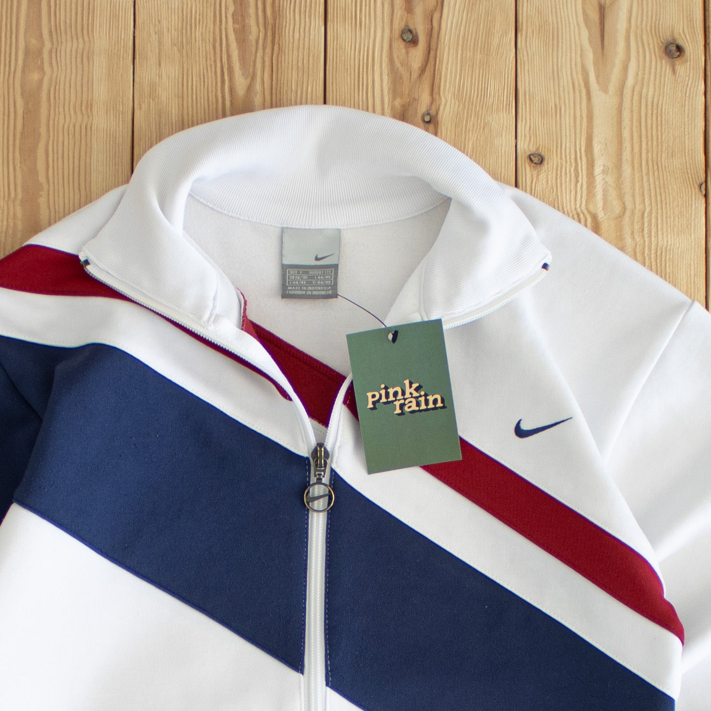 (S) Nike Vintage Embroidered Full-Zip Sweatshirt White