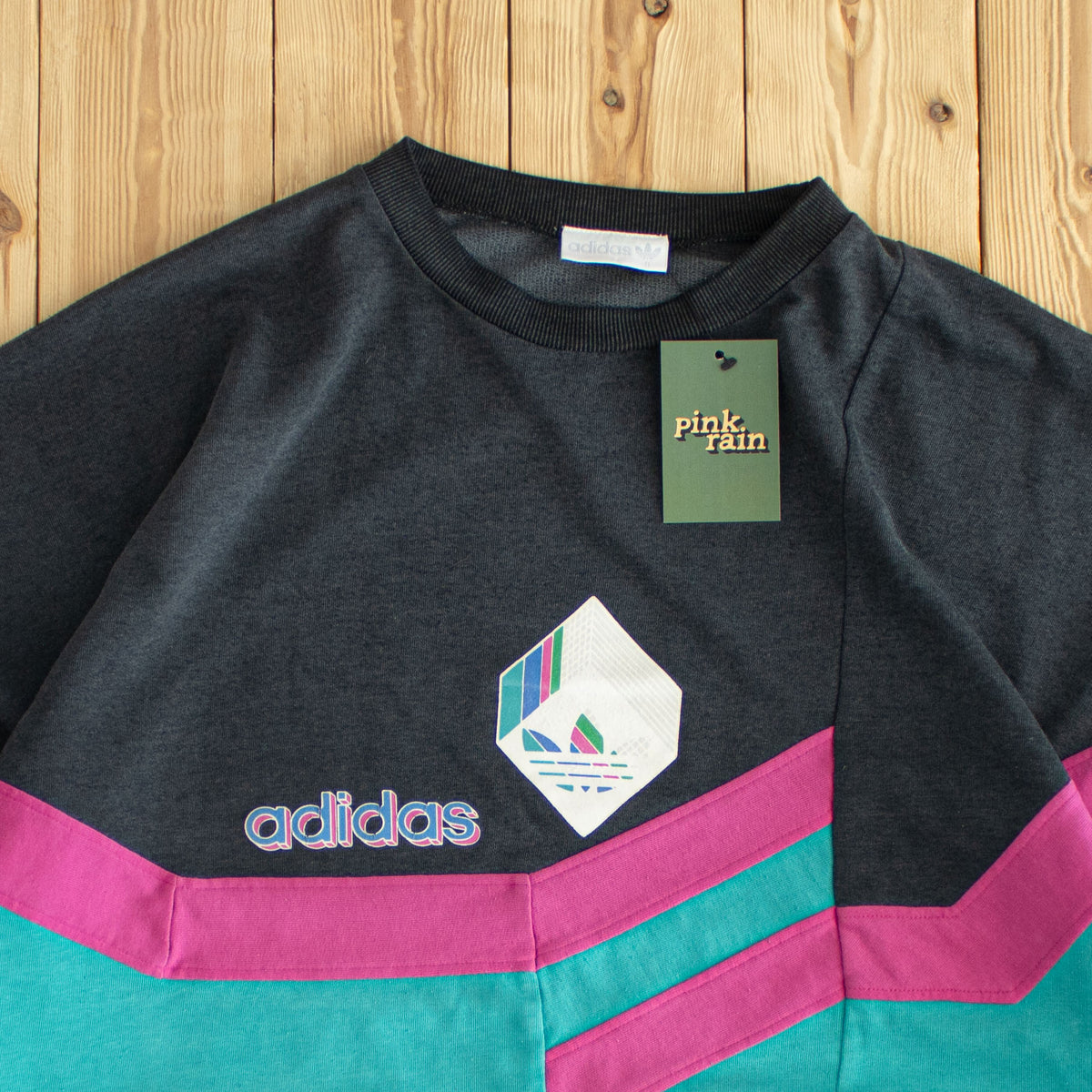 (XL) Adidas Vintage Sweatshirt Blue Black