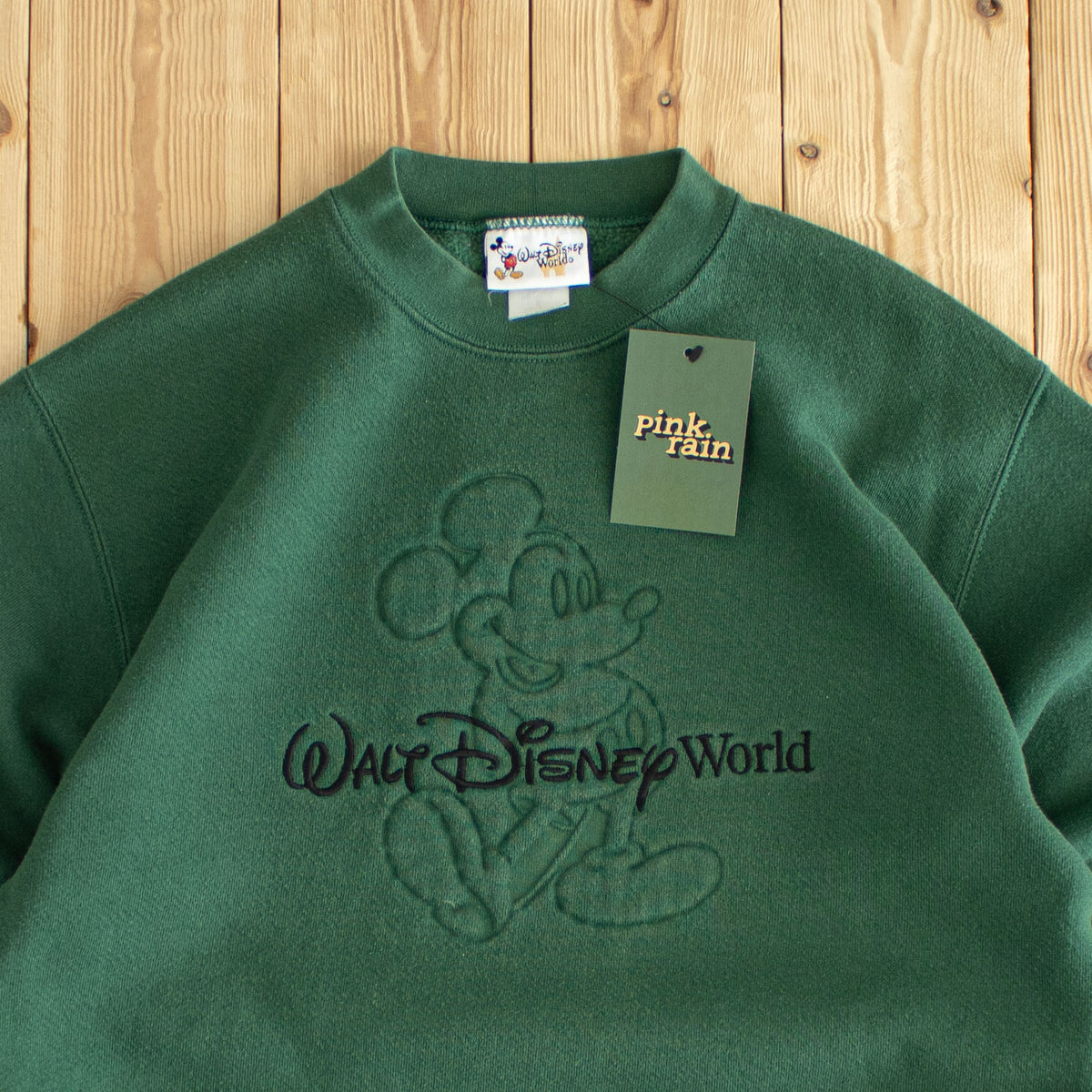 (S) Walt Disney World Vintage Embroidered Sweatshirt Green