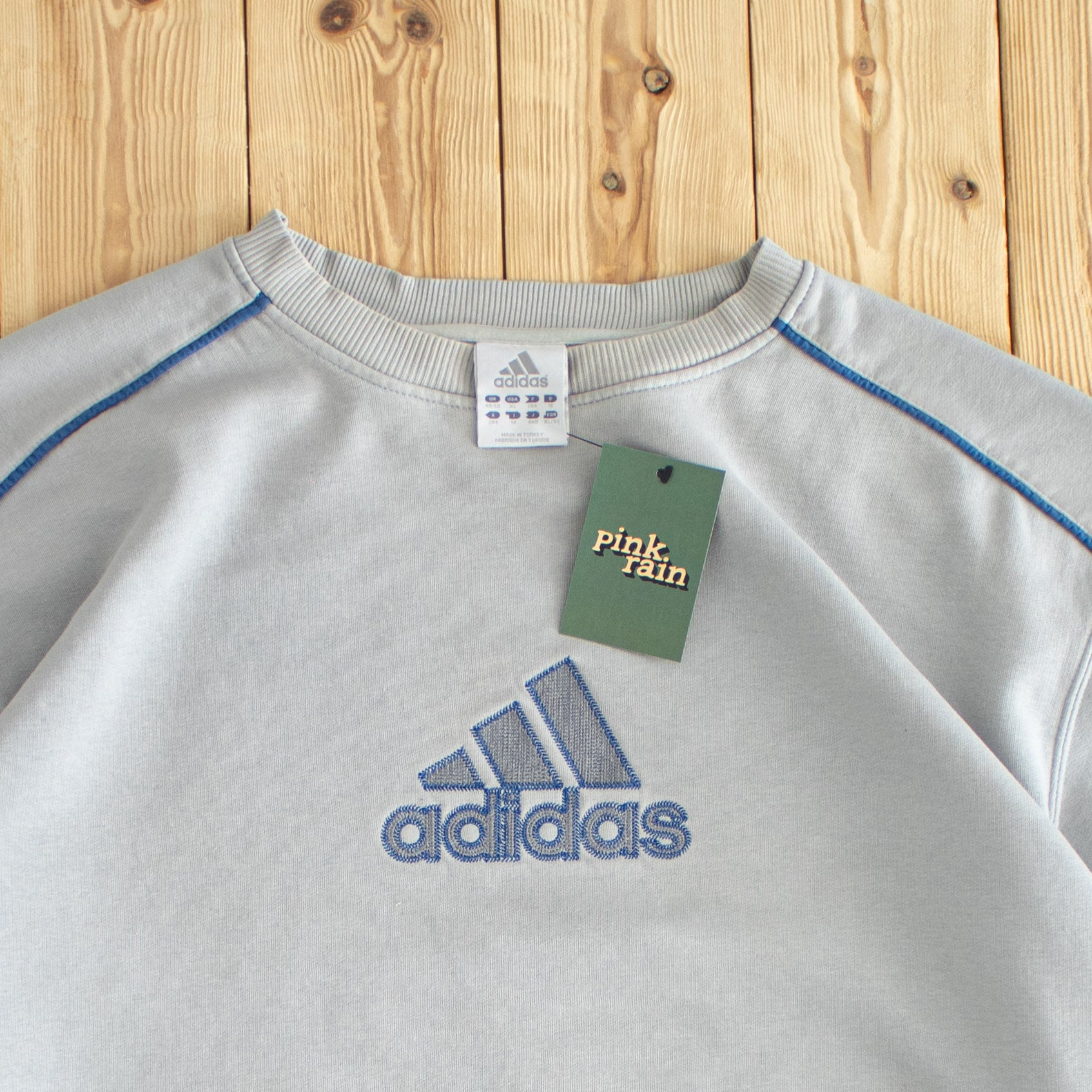 (XL) Adidas Vintage Logo Embroidered Sweatshirt Gray