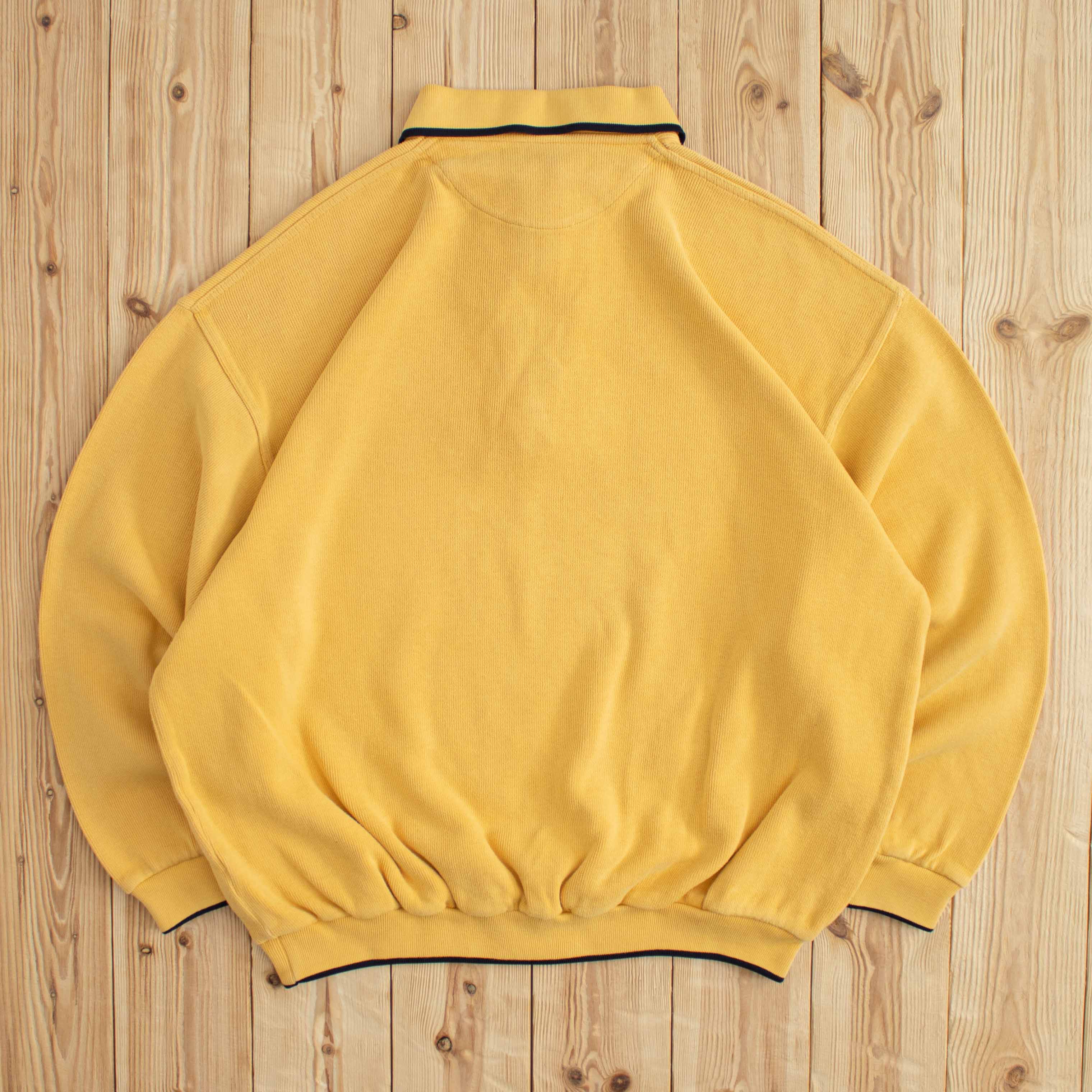 (L) Vintage YSL Embroidered Quarter-Zip Sweatshirt